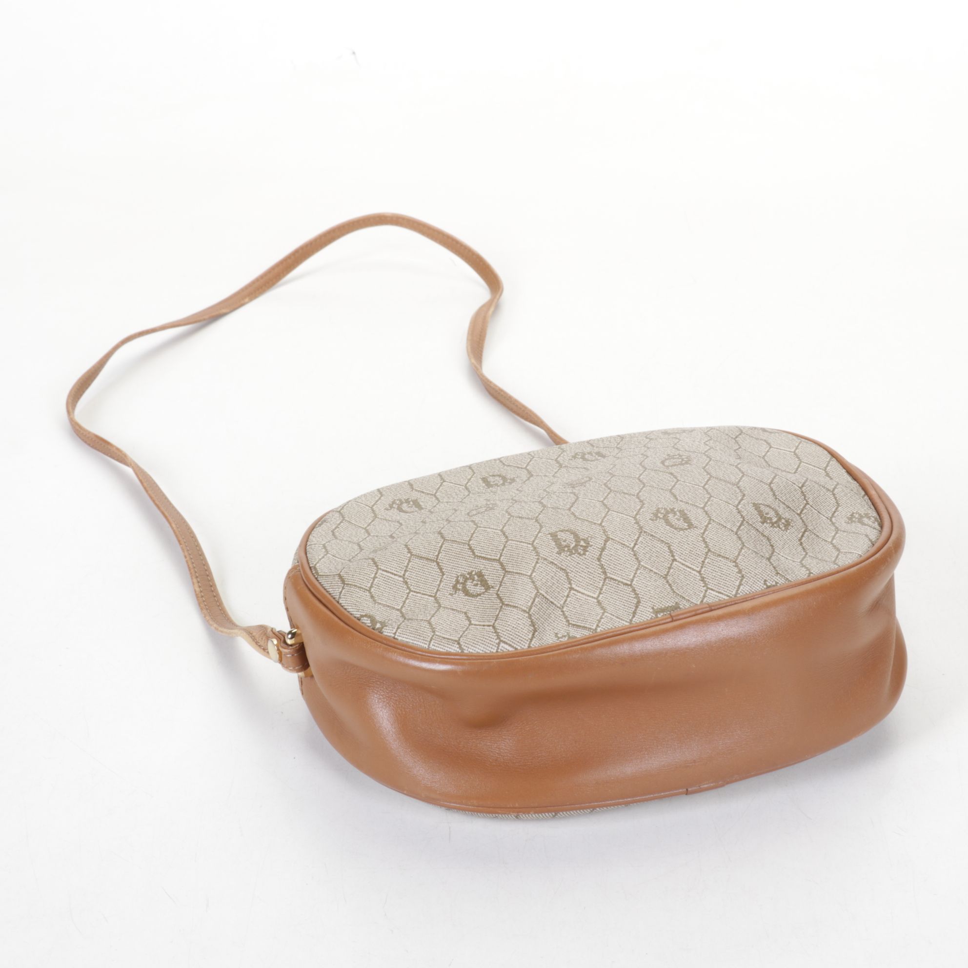 Christian Dior Honeycomb Coated Canvas and Leather Crossbody Bag