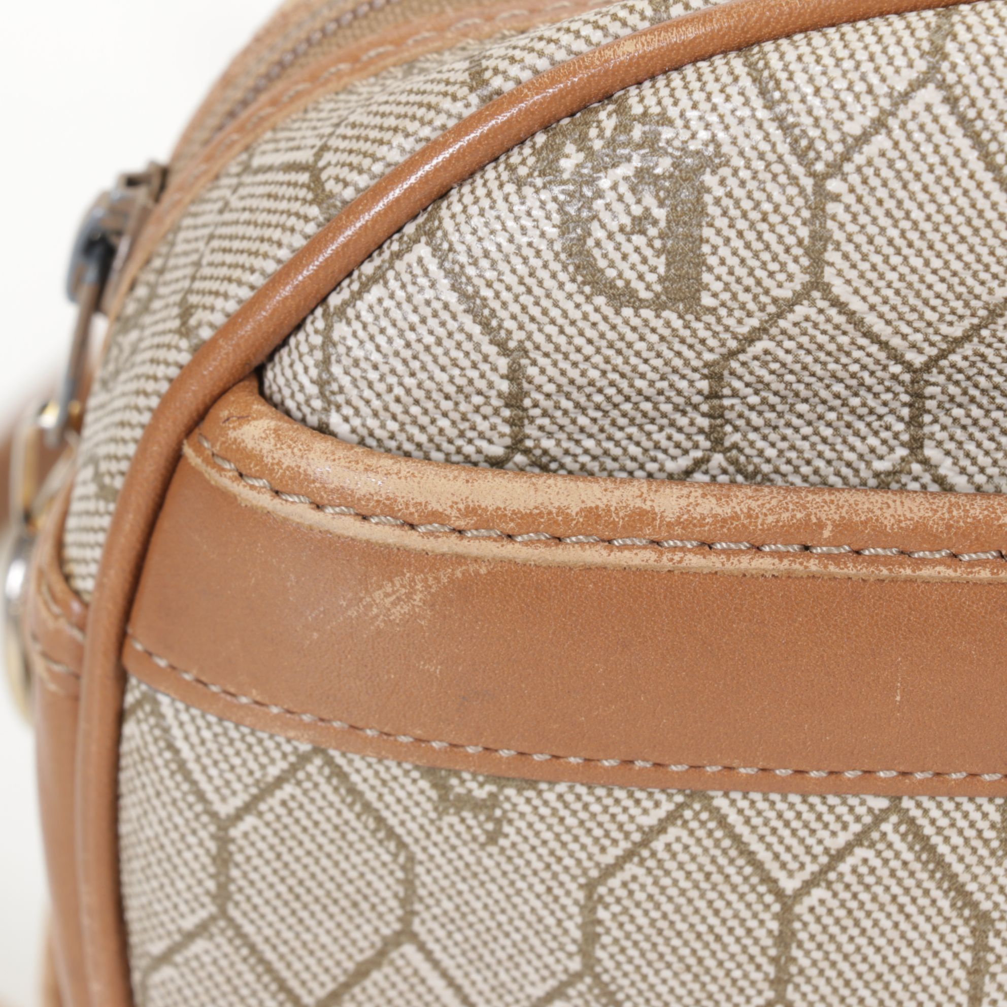 Christian Dior Honeycomb Coated Canvas and Leather Crossbody Bag