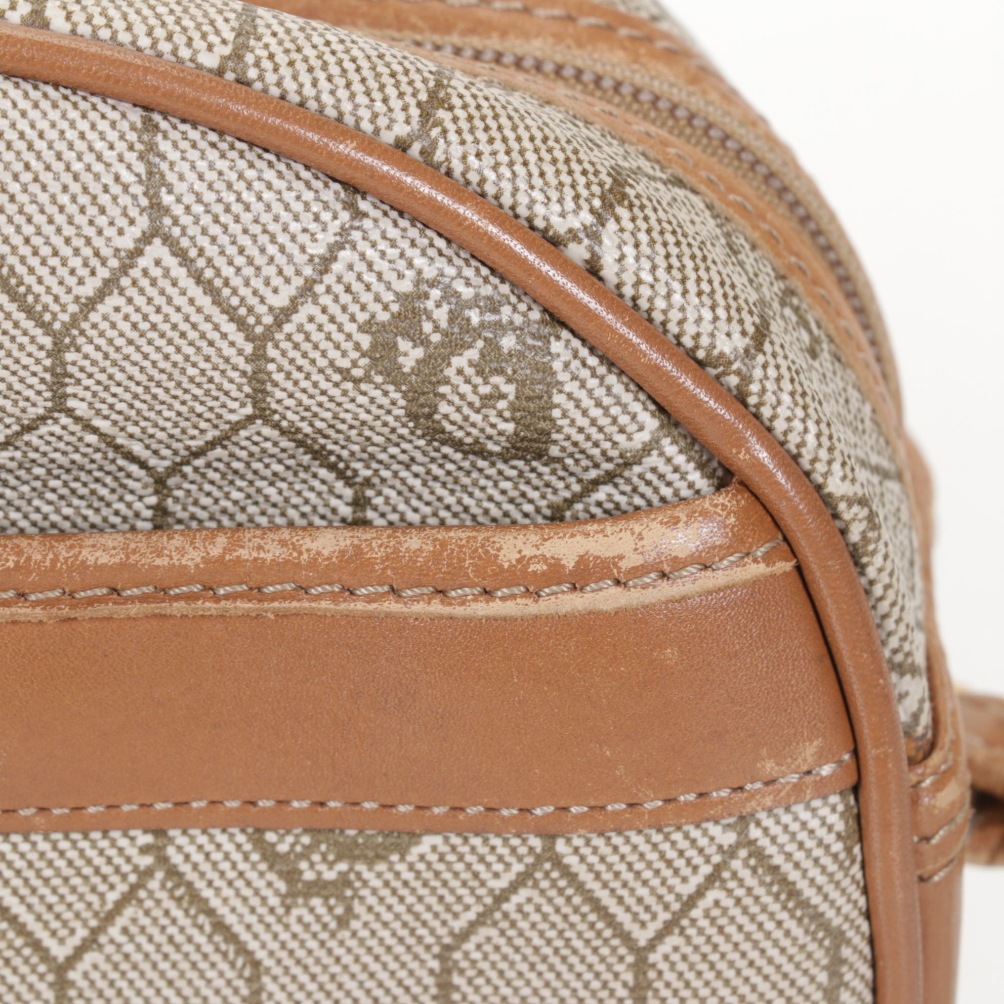 Christian Dior Honeycomb Coated Canvas and Leather Crossbody Bag