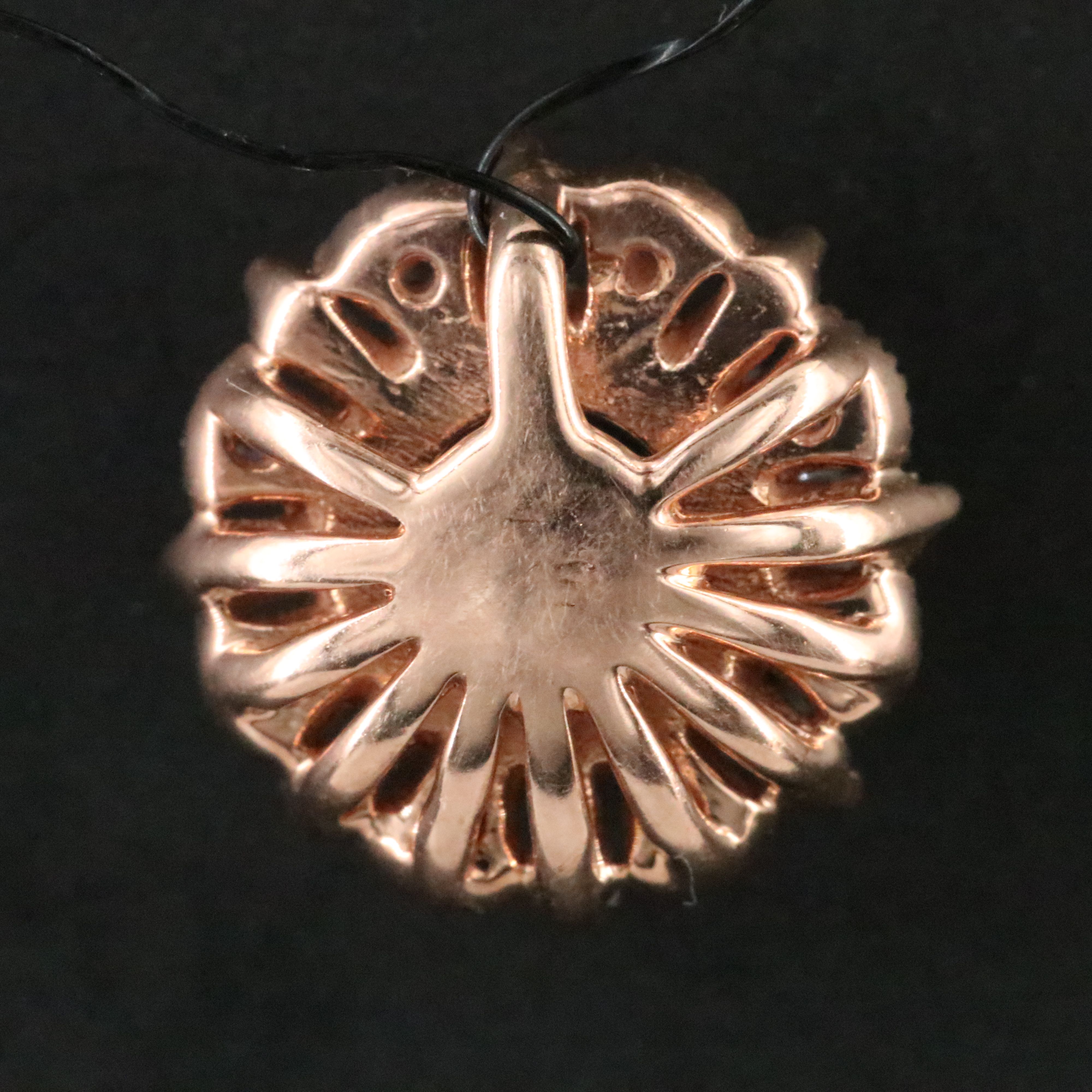 14K Rose Gold London Blue Topaz and Diamond Pendant