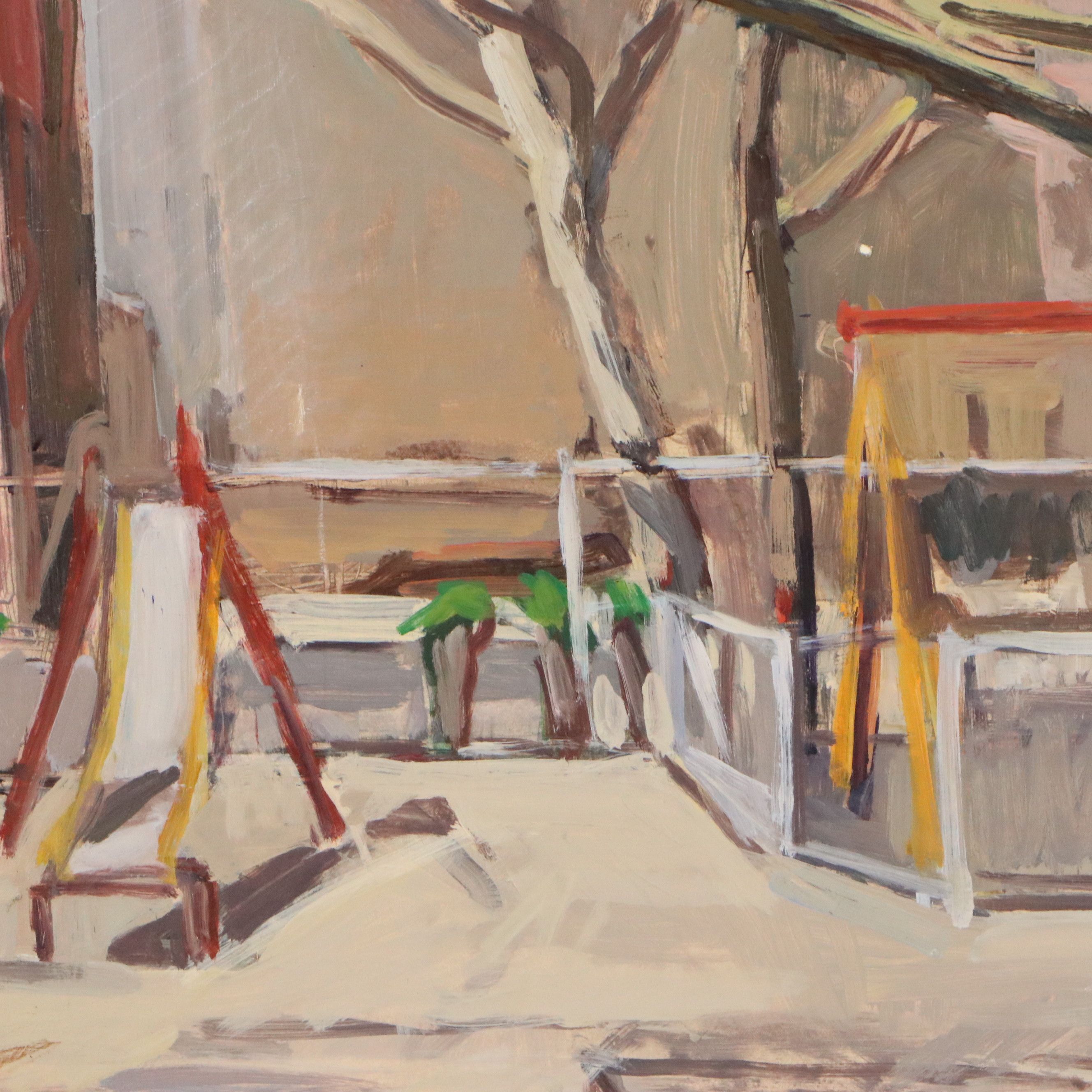 Naomi Nemzow Landscape Oil Painting "Playground," 1979