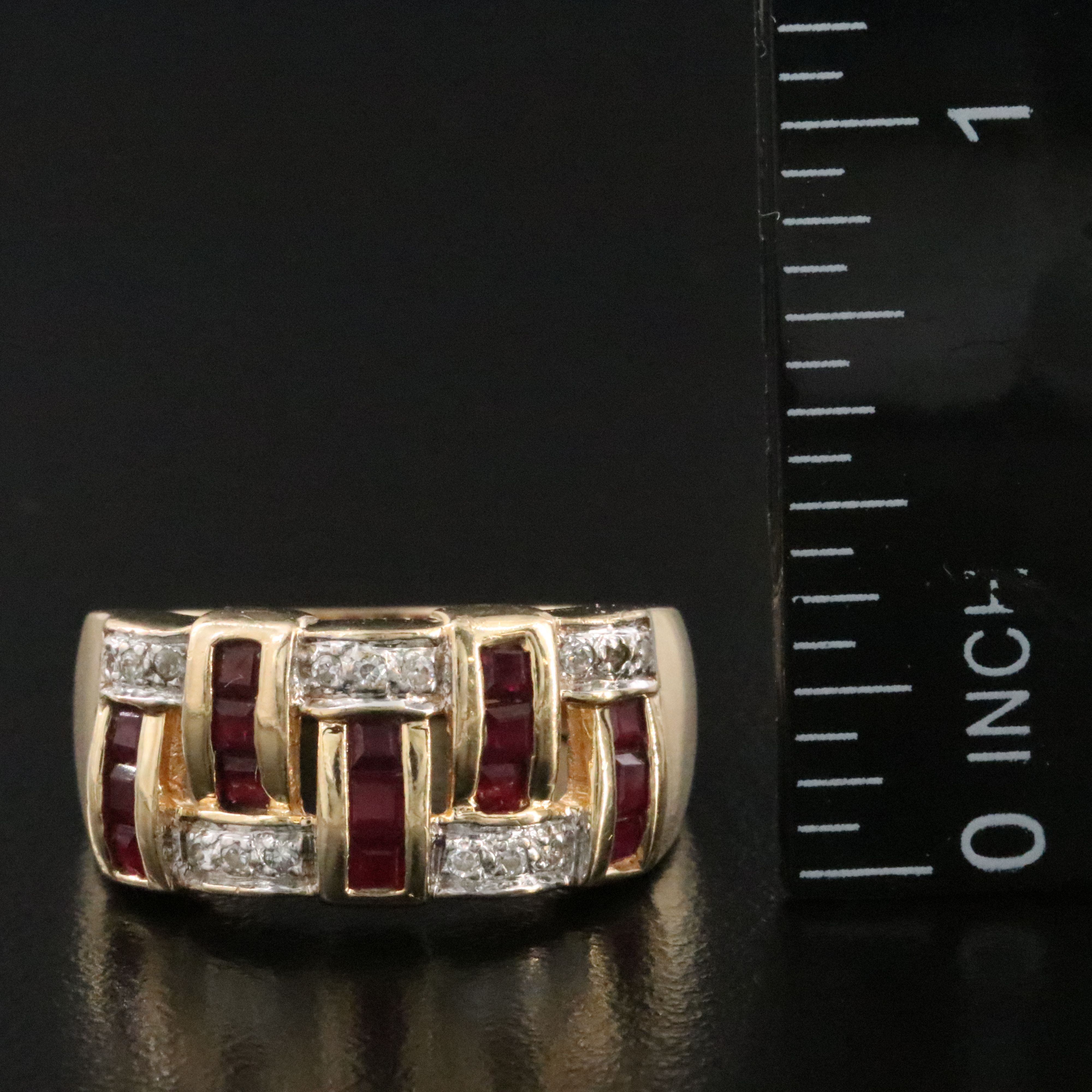 14K Ruby and Diamond Woven Ring