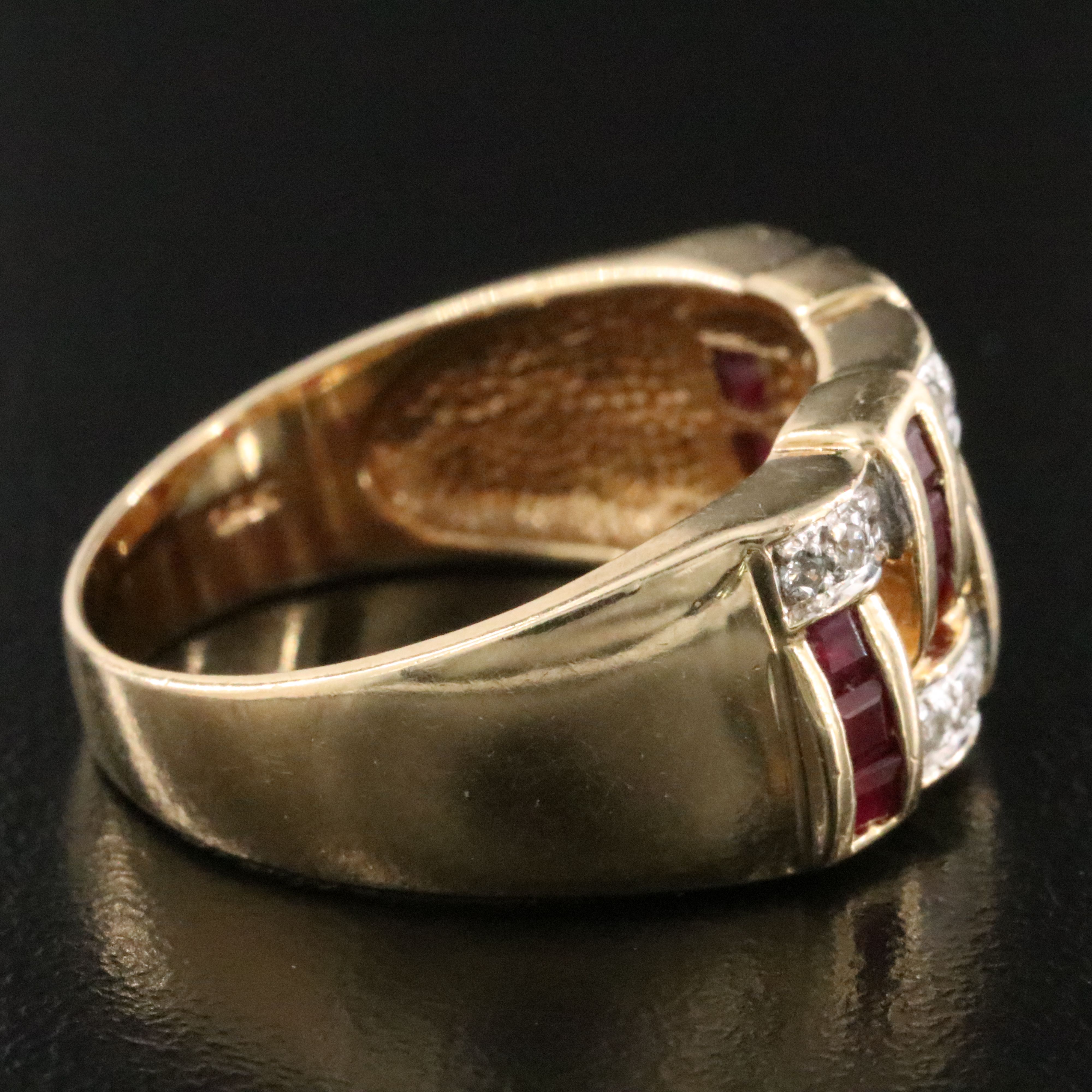 14K Ruby and Diamond Woven Ring