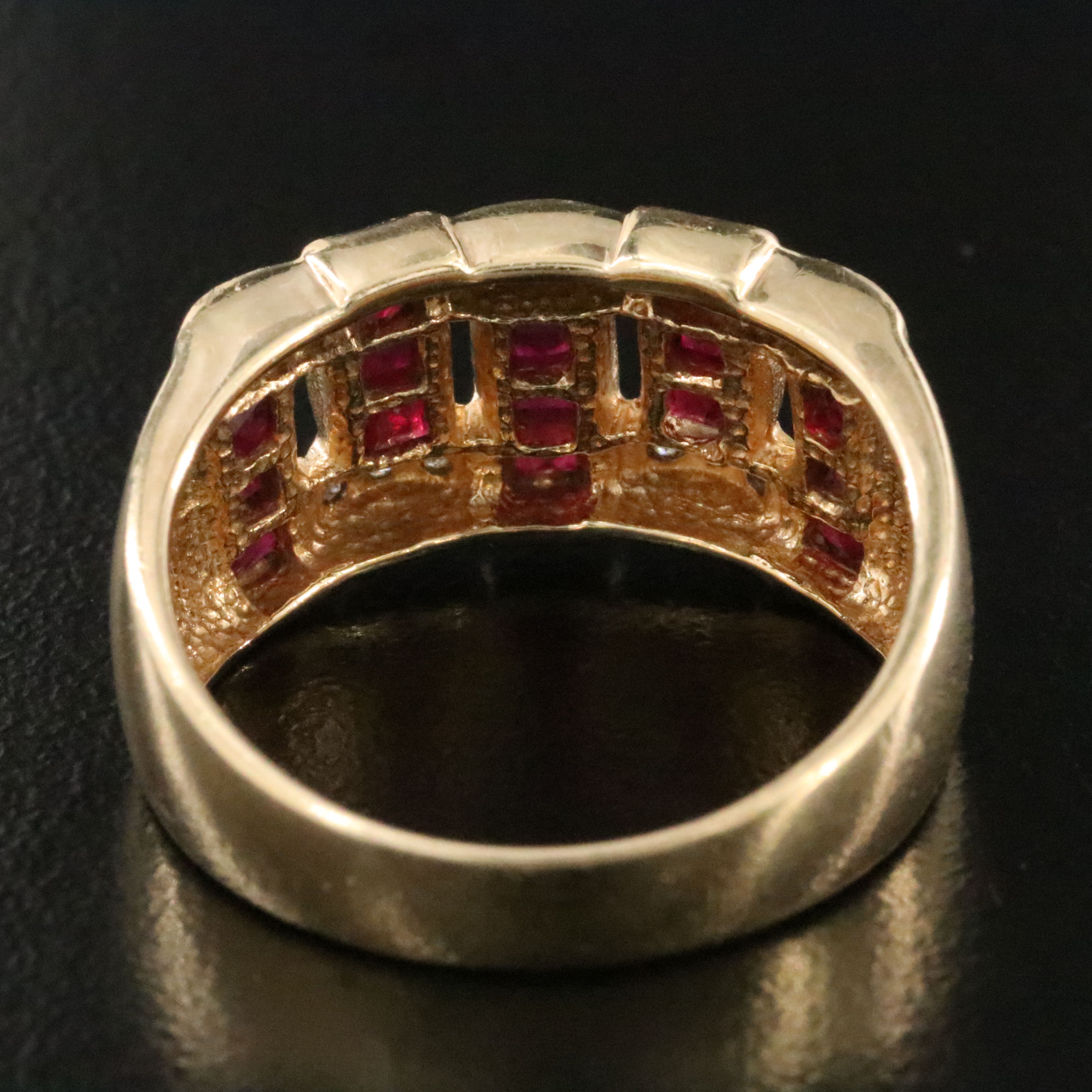 14K Ruby and Diamond Woven Ring