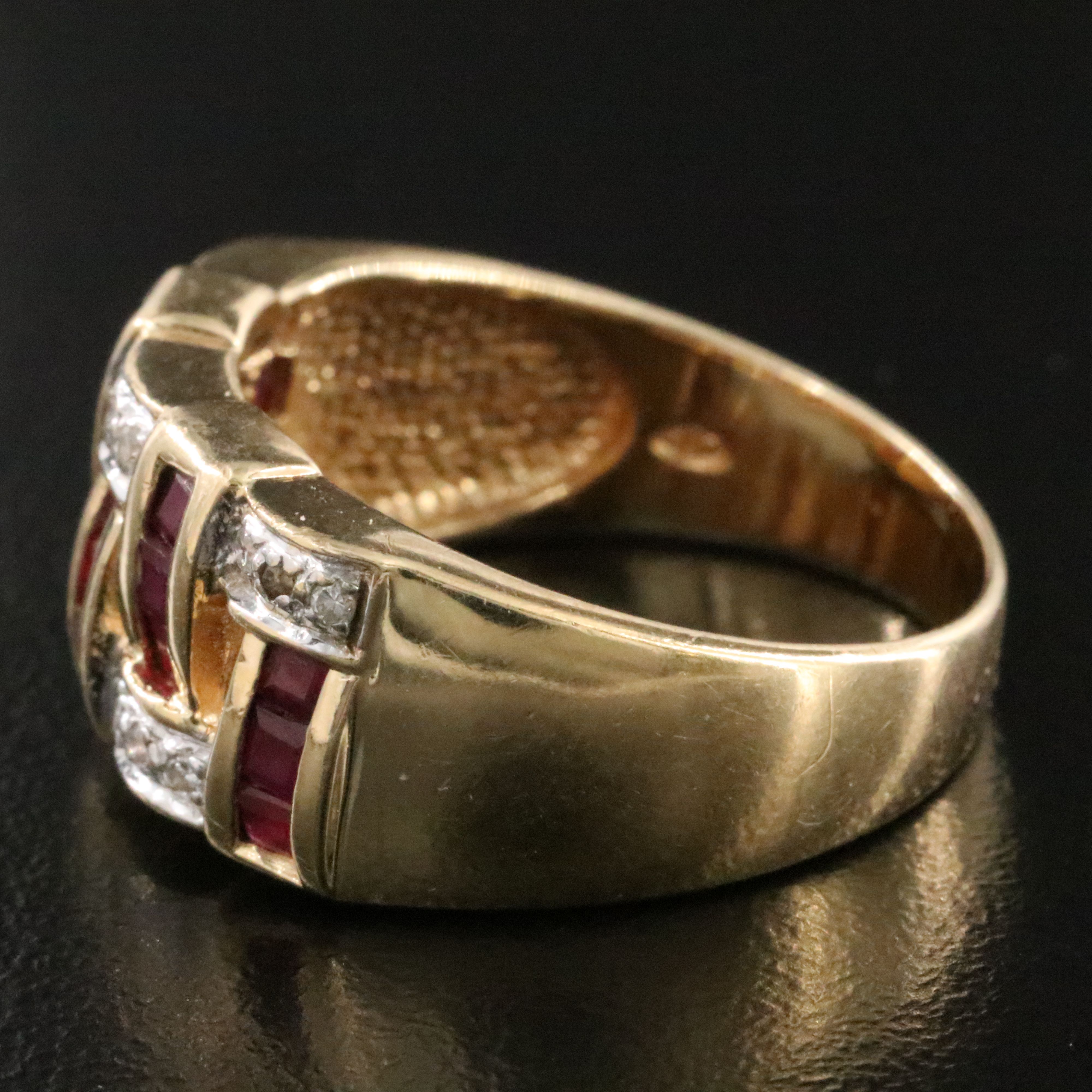 14K Ruby and Diamond Woven Ring