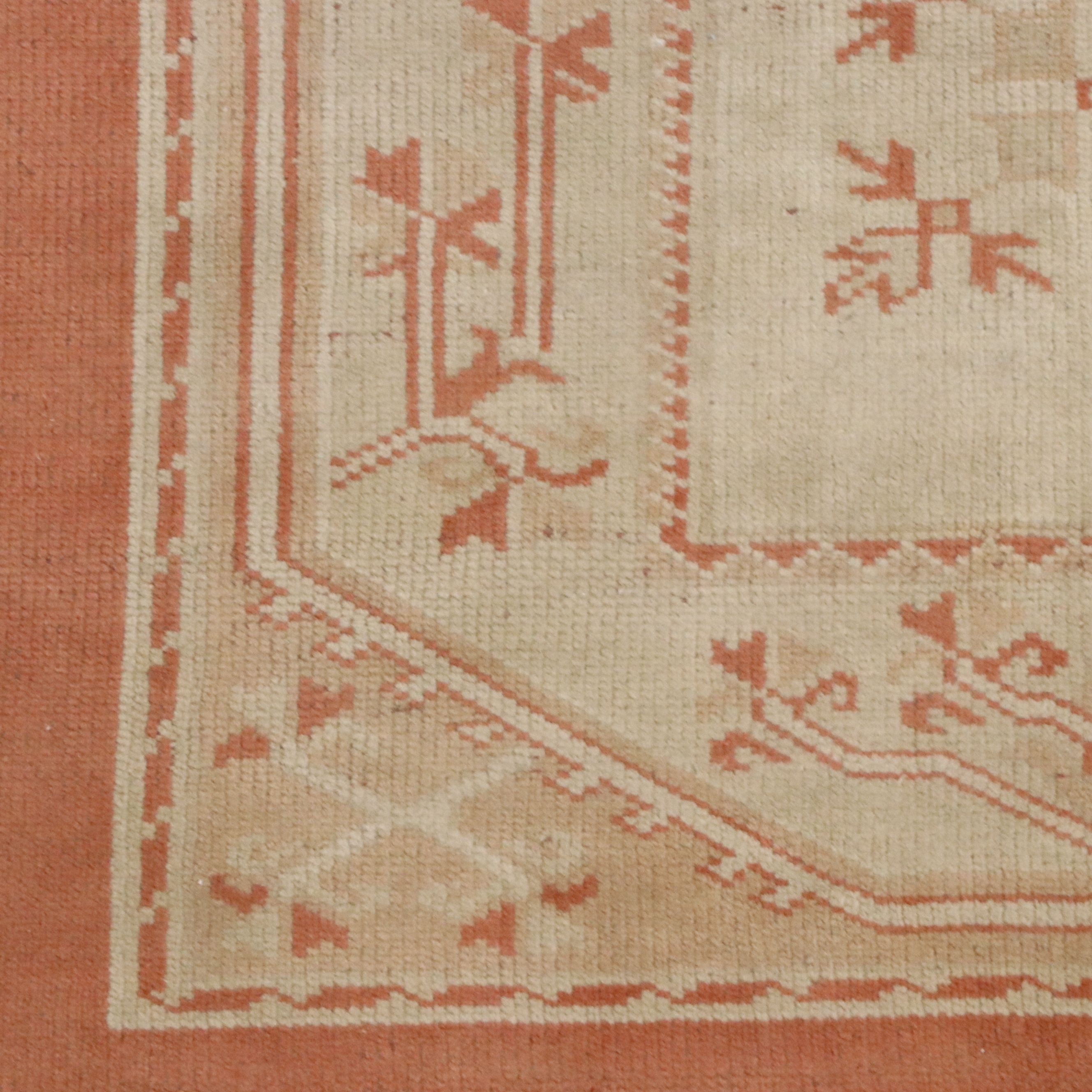 4'9 x 6' Hand-Knotted Turkish Milas Area Rug