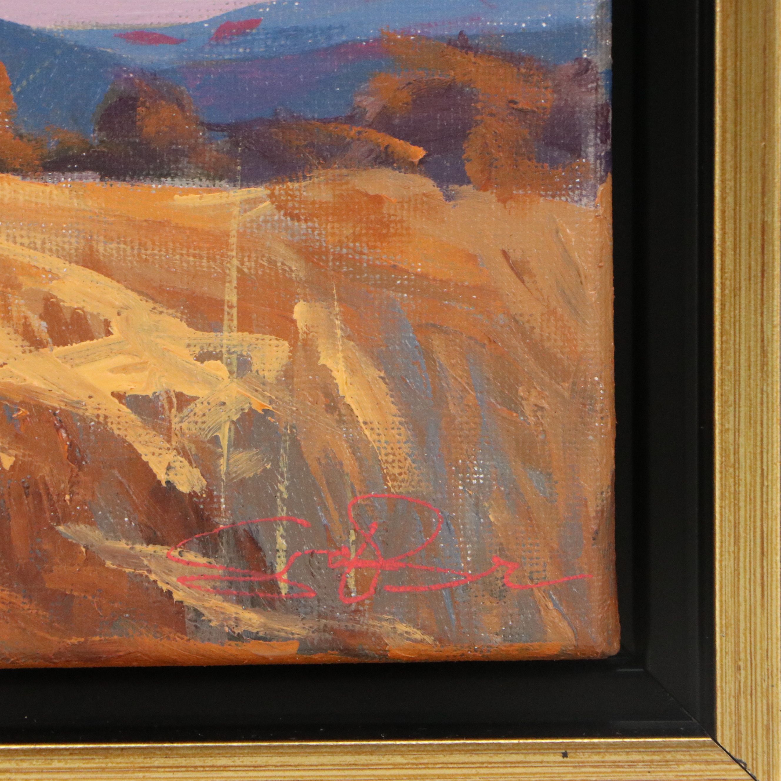 Sarah Brown Landscape Acrylic Painting "Amber Waves," 21st Century