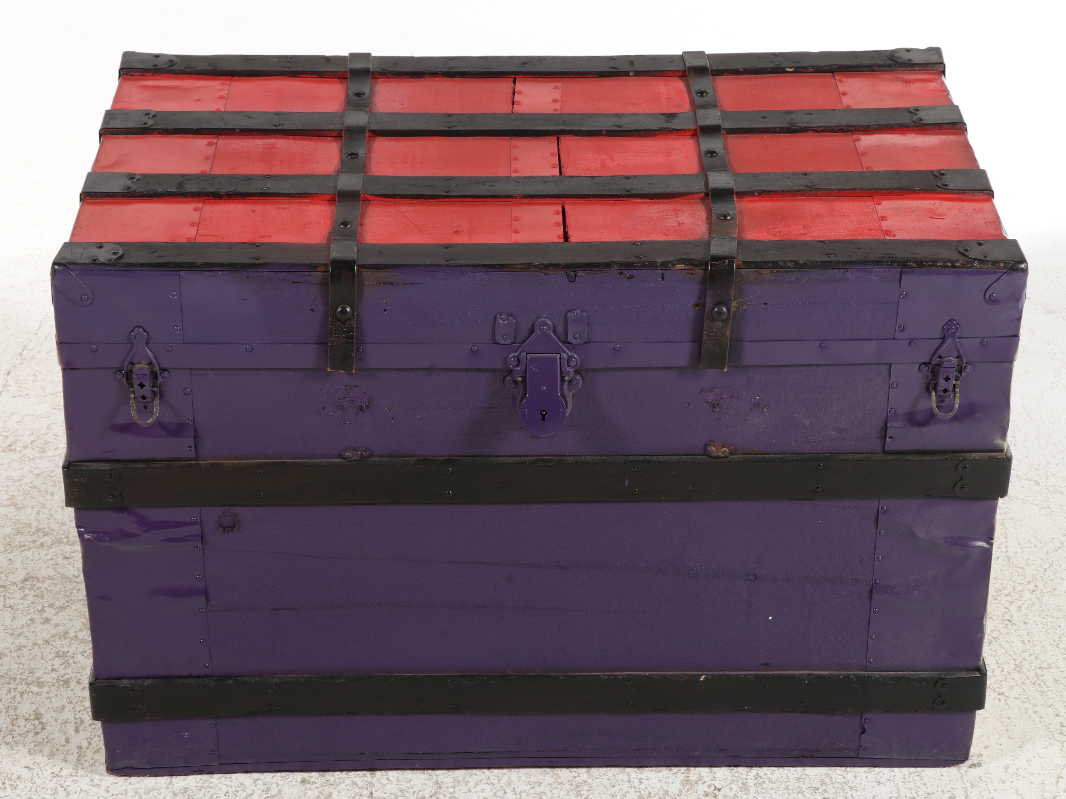 Upcycled Victorian Steamer Trunk, Late 19th Century