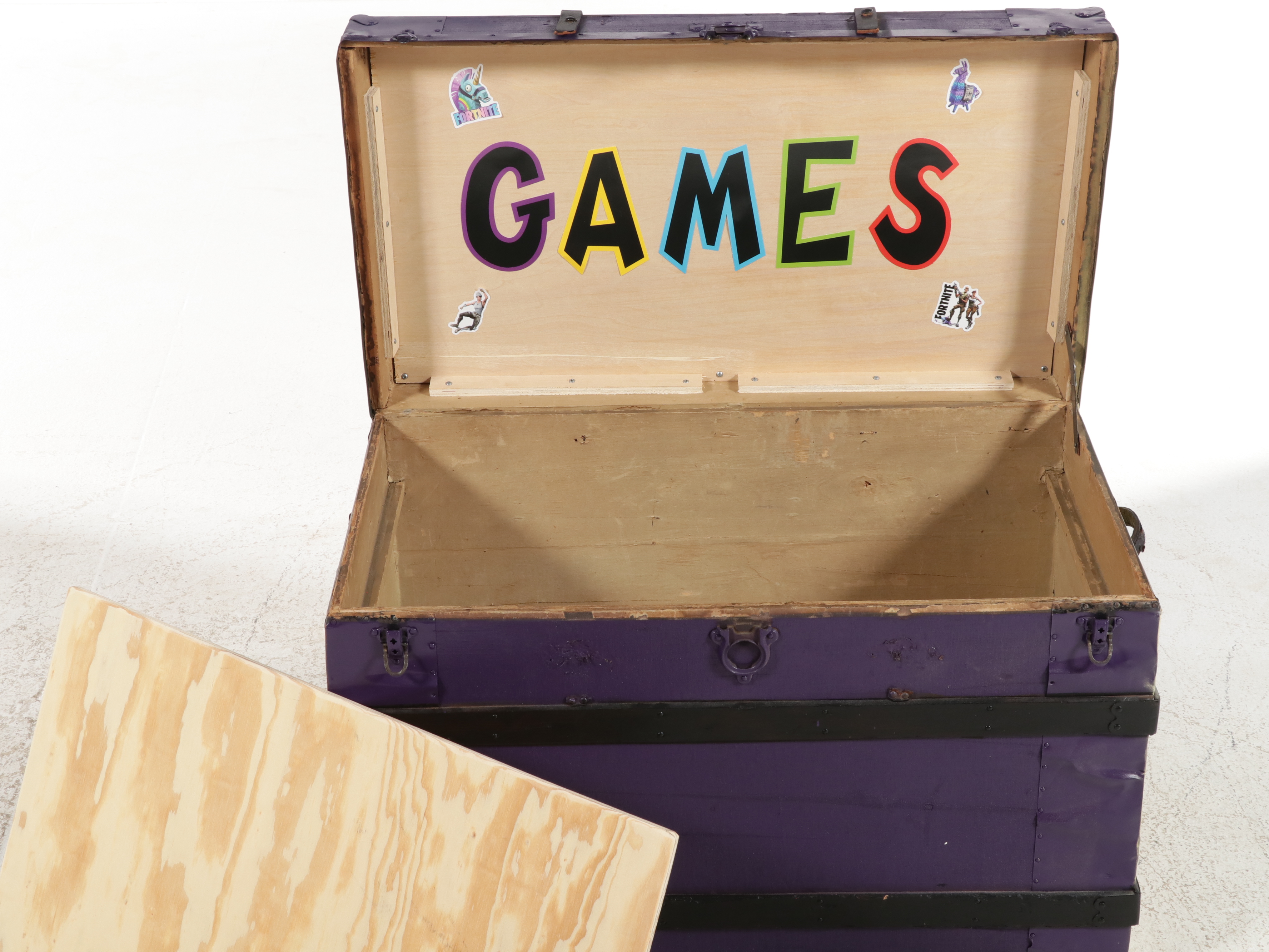 Upcycled Victorian Steamer Trunk, Late 19th Century