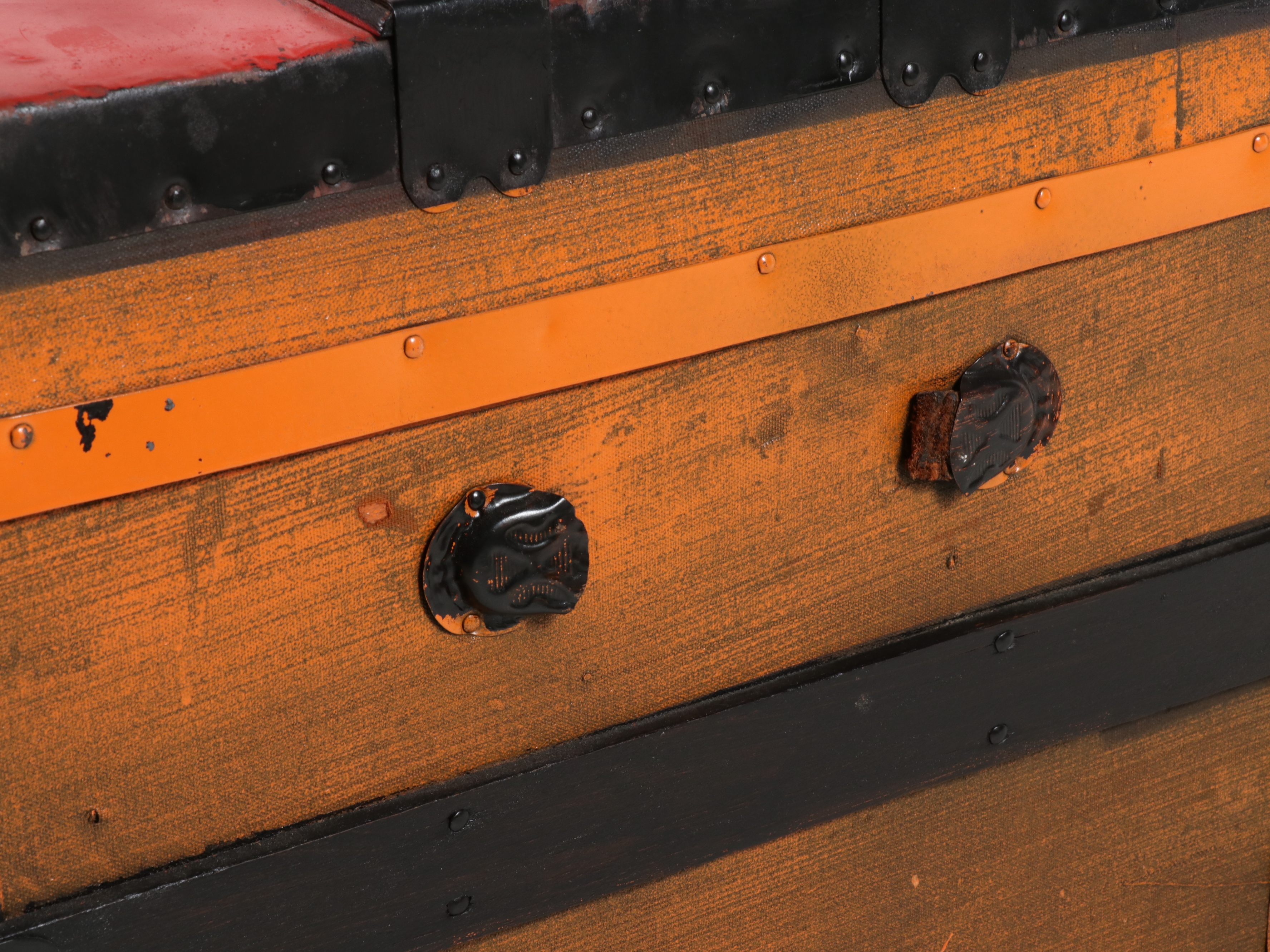 Upcycled Victorian Steamer Trunk, Late 19th Century