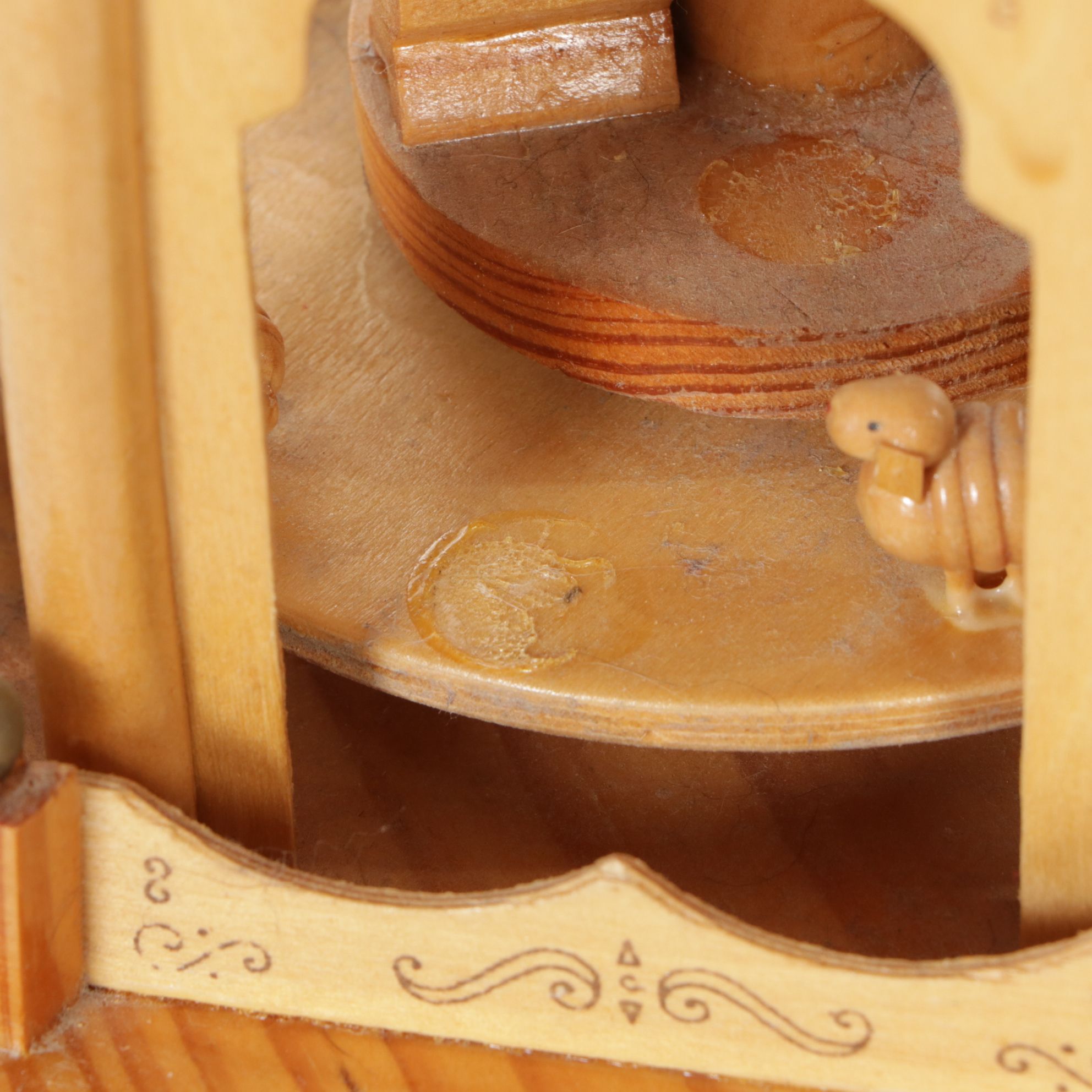 Hand-Carved Wooden German Style Christmas Pyramid with Nativity Scene