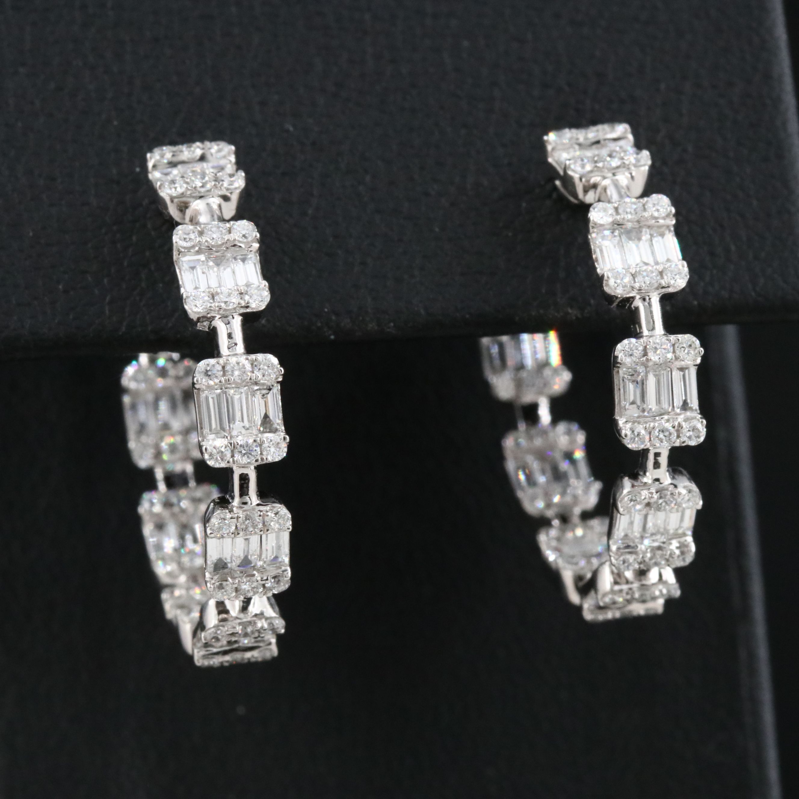14K 1.99 CTW Lab Grown Diamond Inside-Out Hoop Earrings