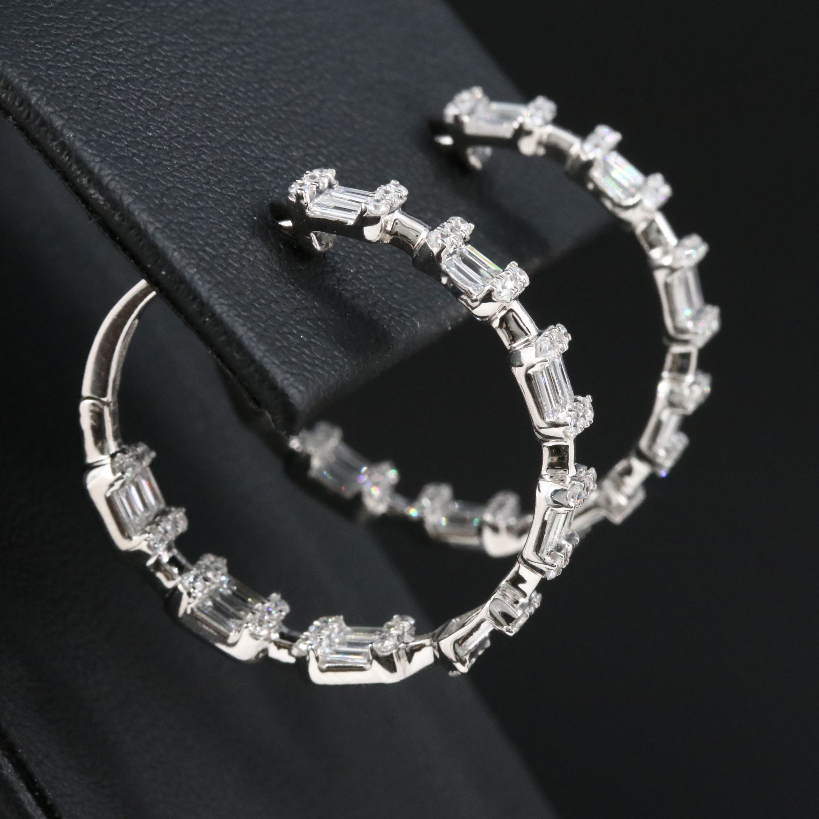 14K 1.99 CTW Lab Grown Diamond Inside-Out Hoop Earrings