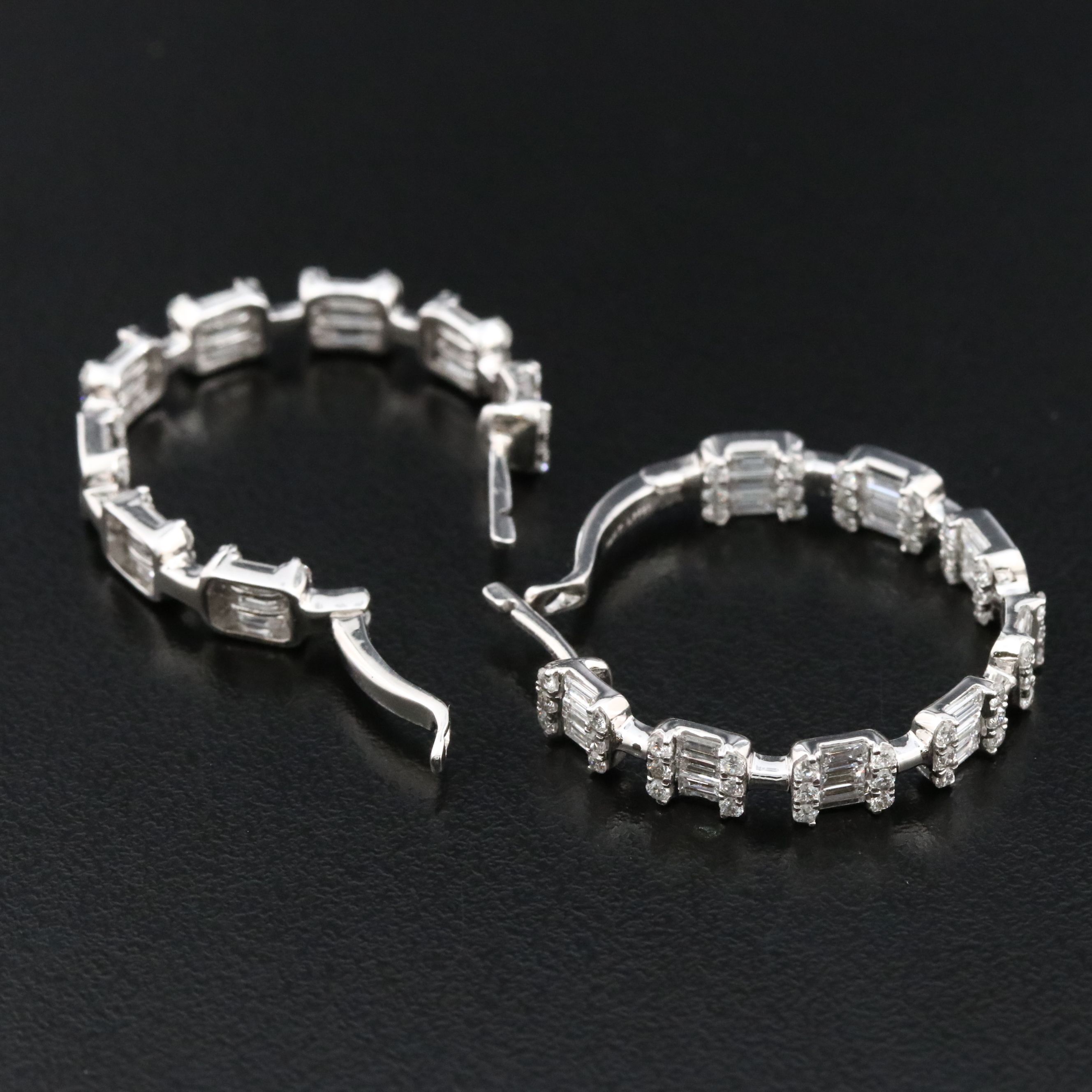 14K 1.99 CTW Lab Grown Diamond Inside-Out Hoop Earrings
