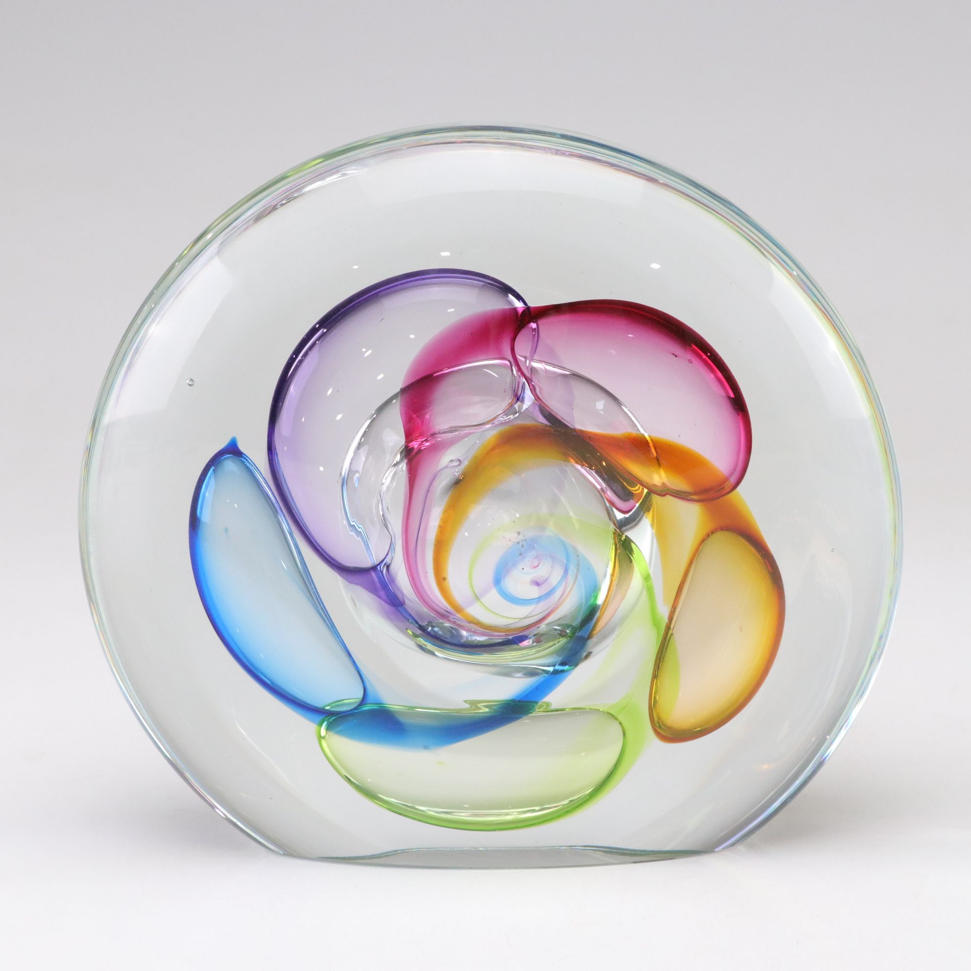 Leon Applebaum Blown Trapped Air Glass Sculpture