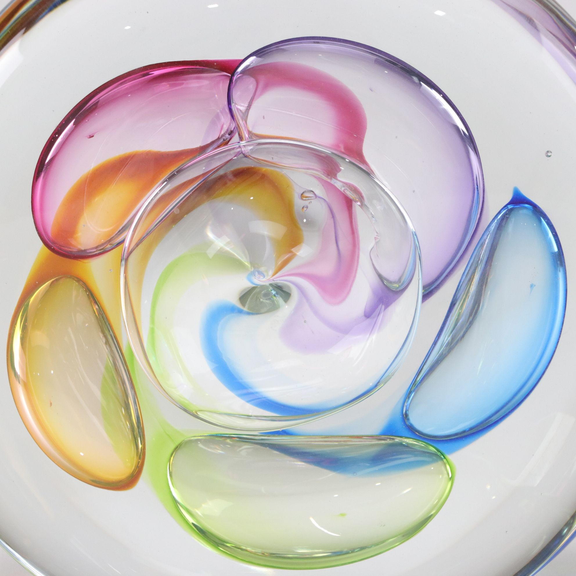 Leon Applebaum Blown Trapped Air Glass Sculpture