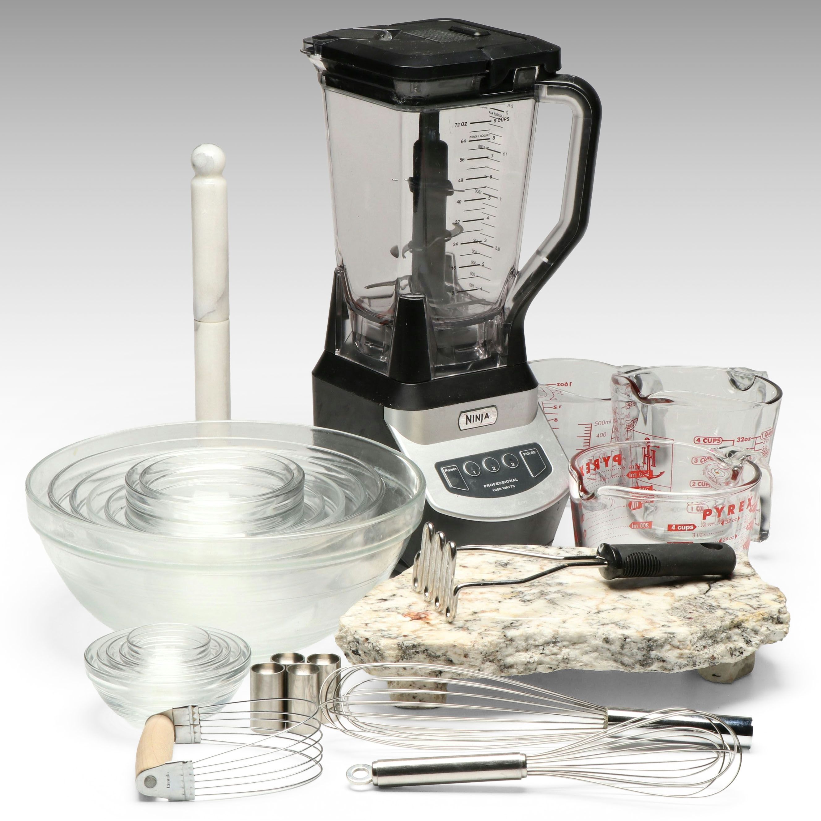 Ninja Blender with Marble, Glass, and Metal Kitchenware