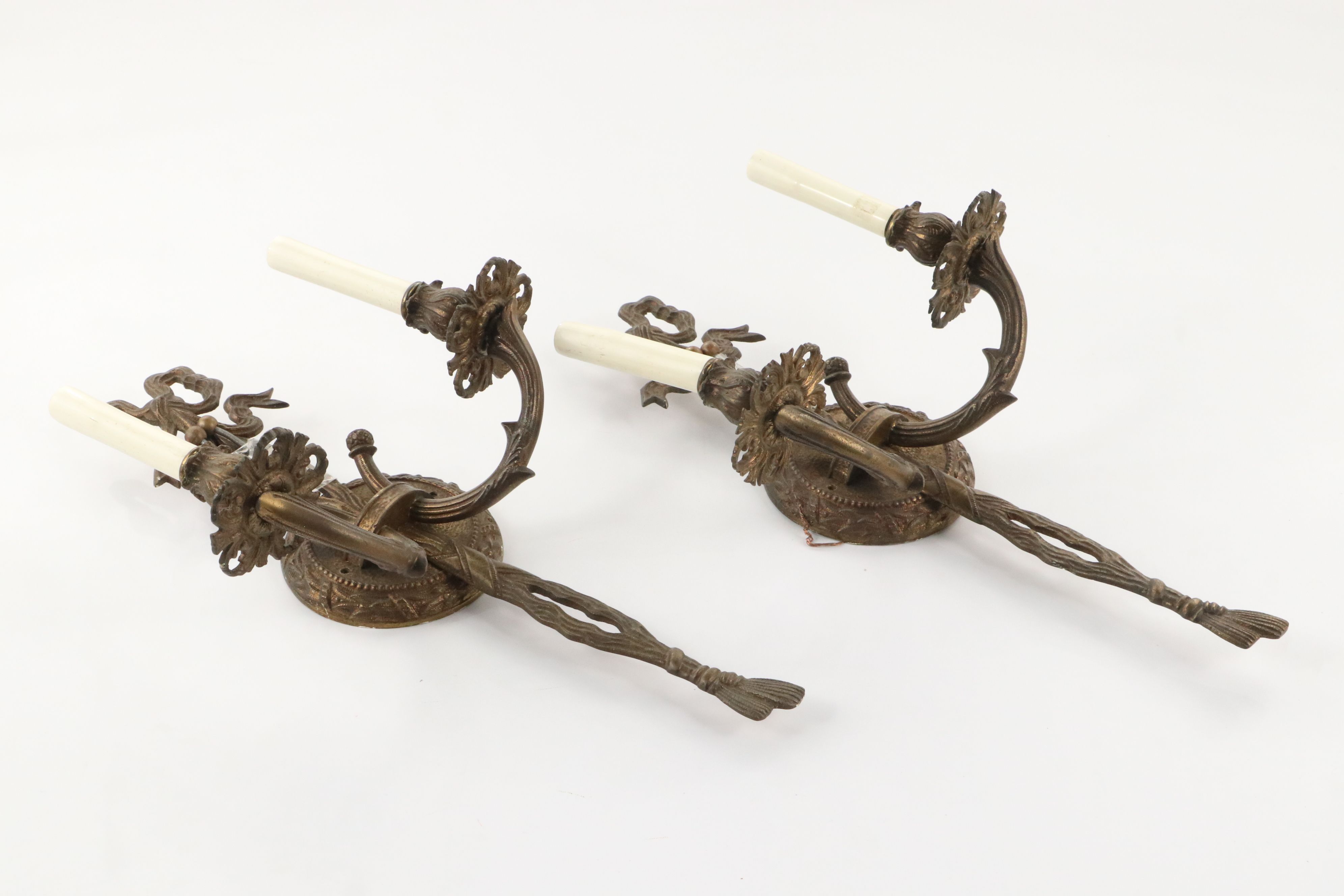 Visual Comfort & Co. "Camille" Antiqued Brass Wall Sconces