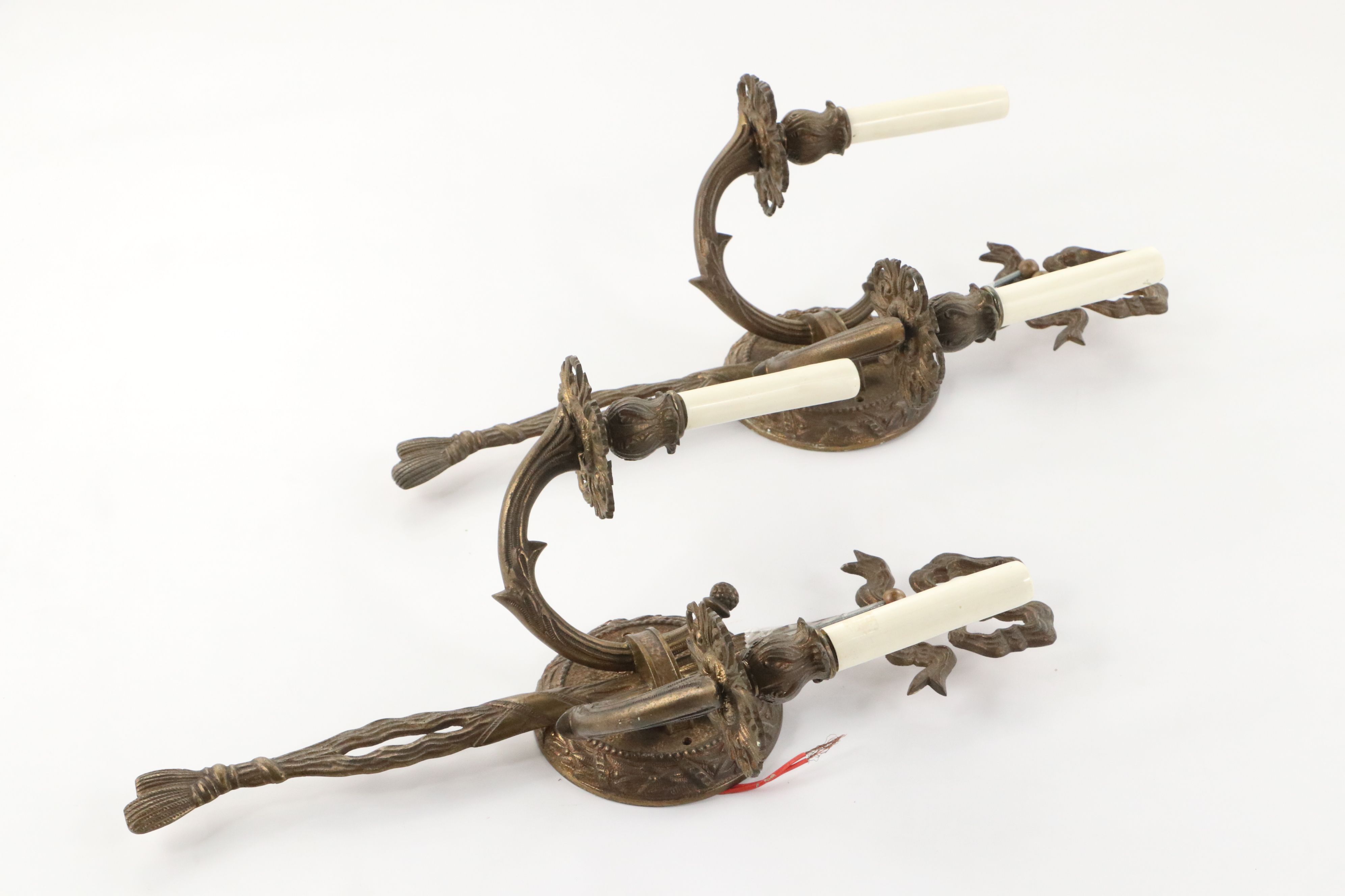 Visual Comfort & Co. "Camille" Antiqued Brass Wall Sconces