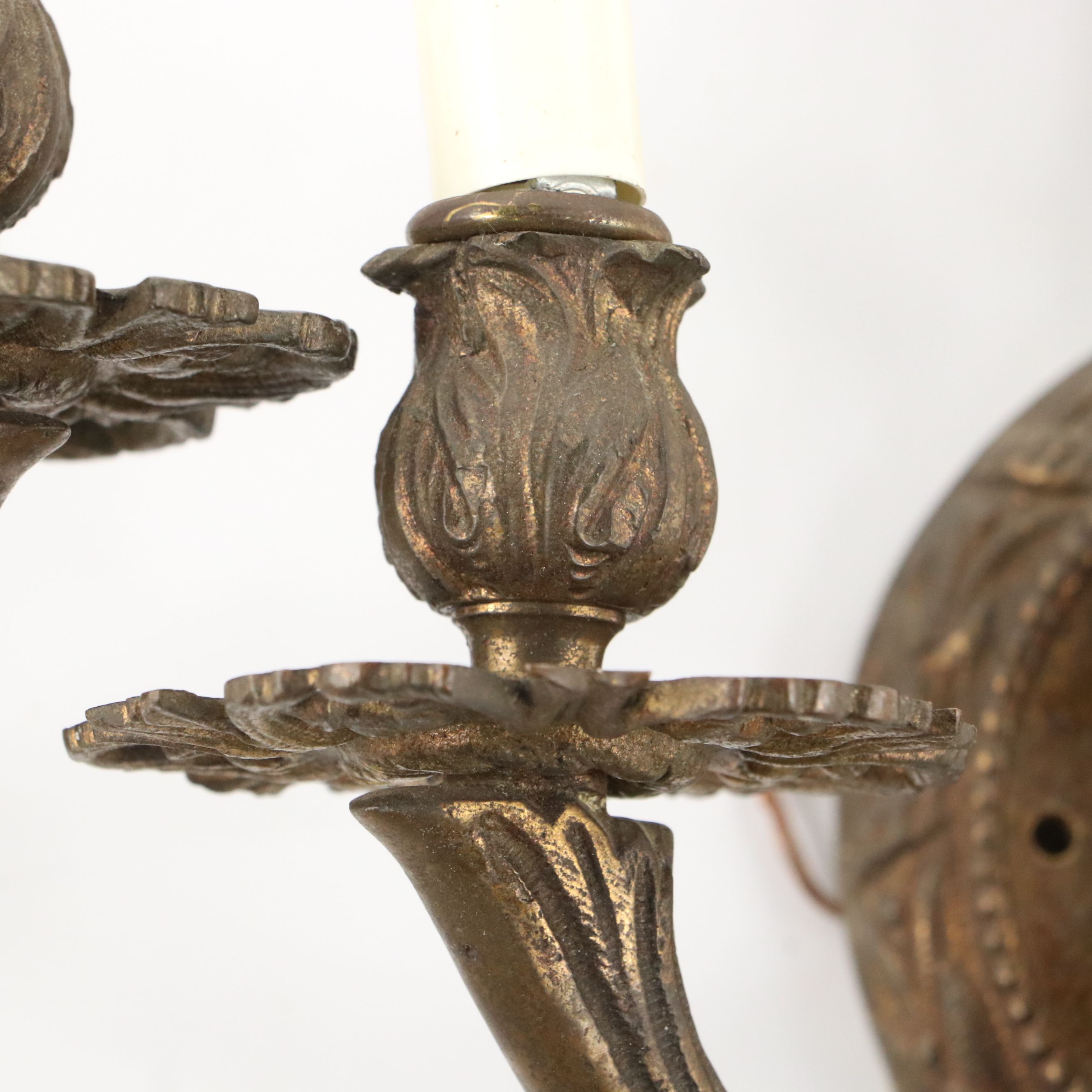 Visual Comfort & Co. "Camille" Antiqued Brass Wall Sconces