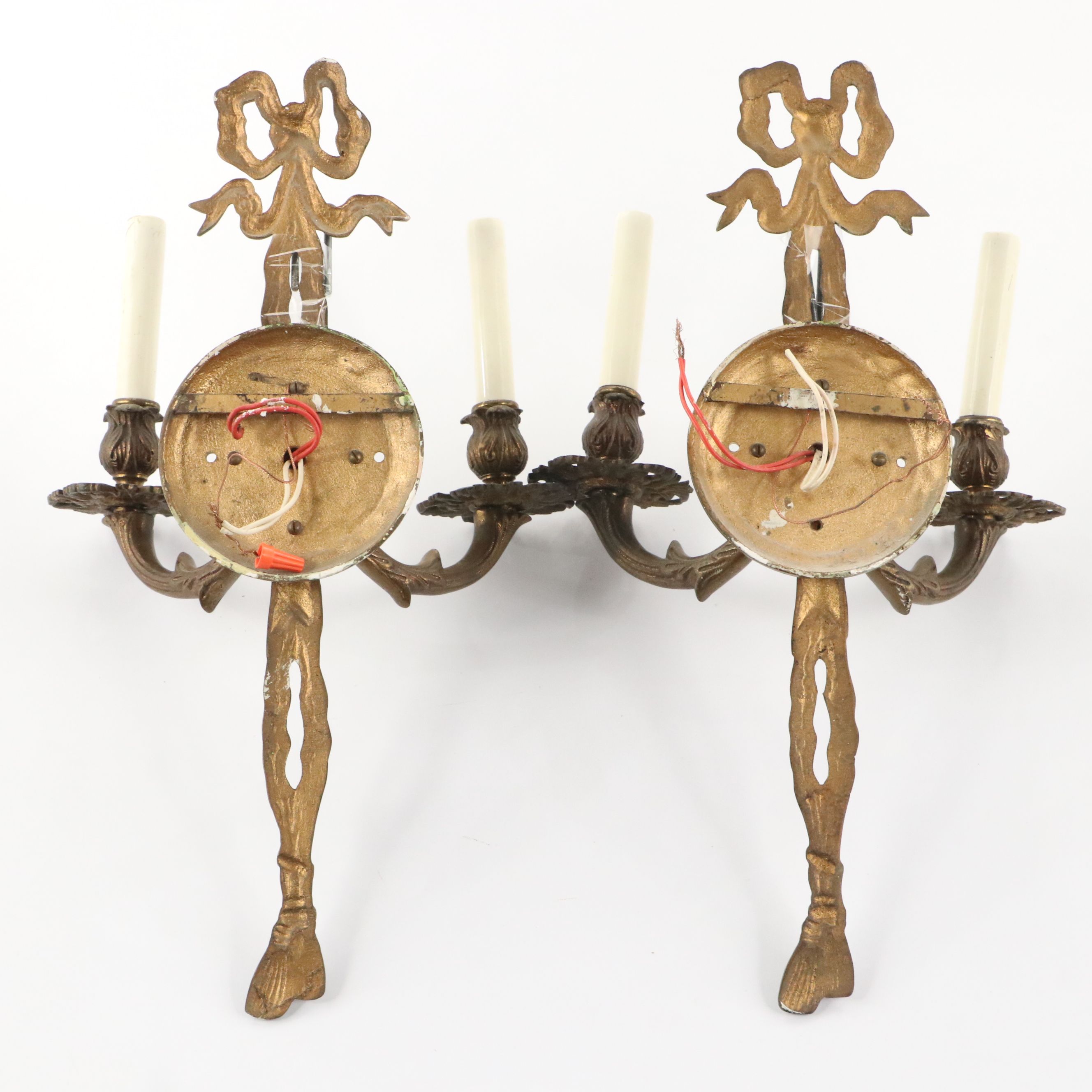 Visual Comfort & Co. "Camille" Antiqued Brass Wall Sconces
