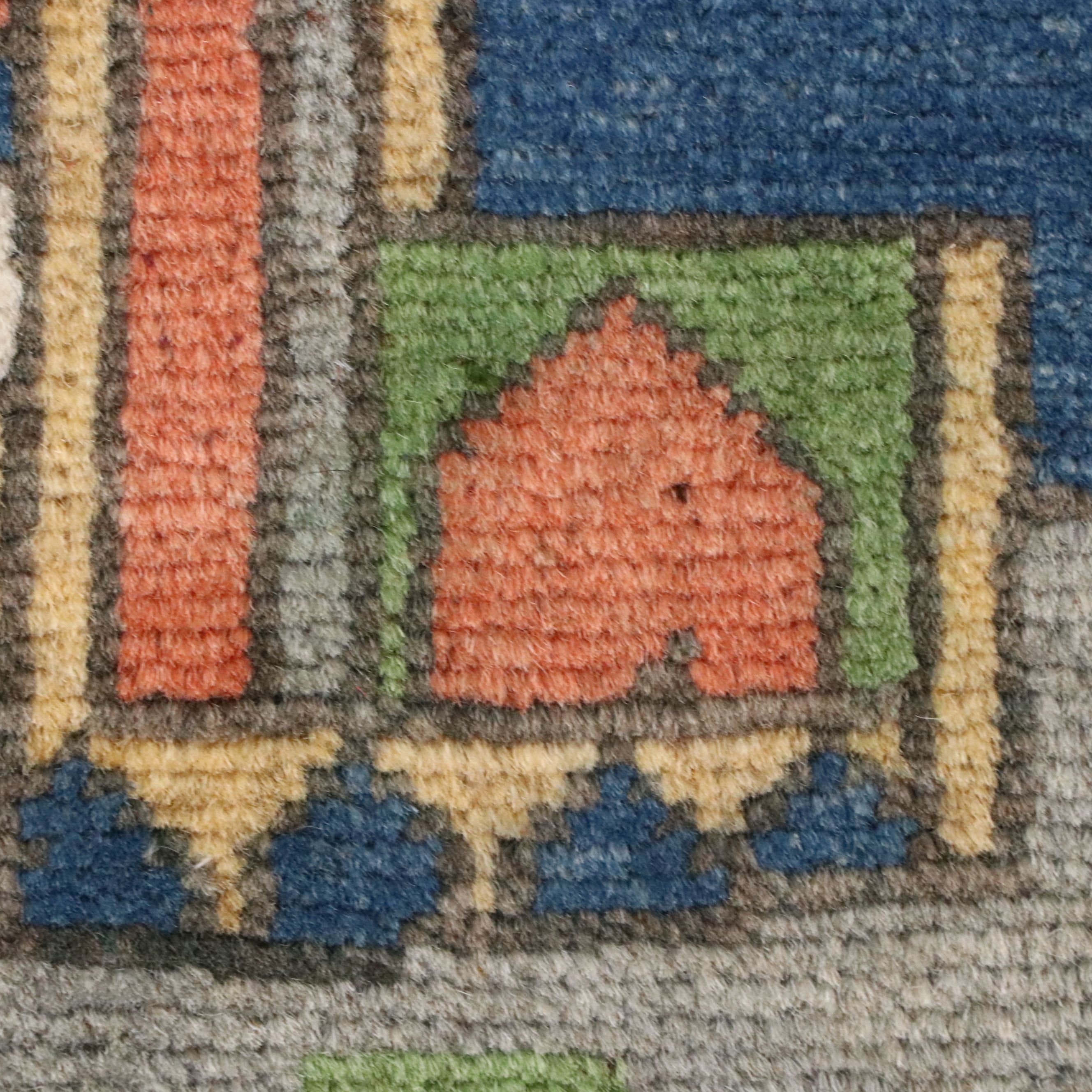 4' x 6'1 Hand-Knotted Afghan Pictorial Area Rug