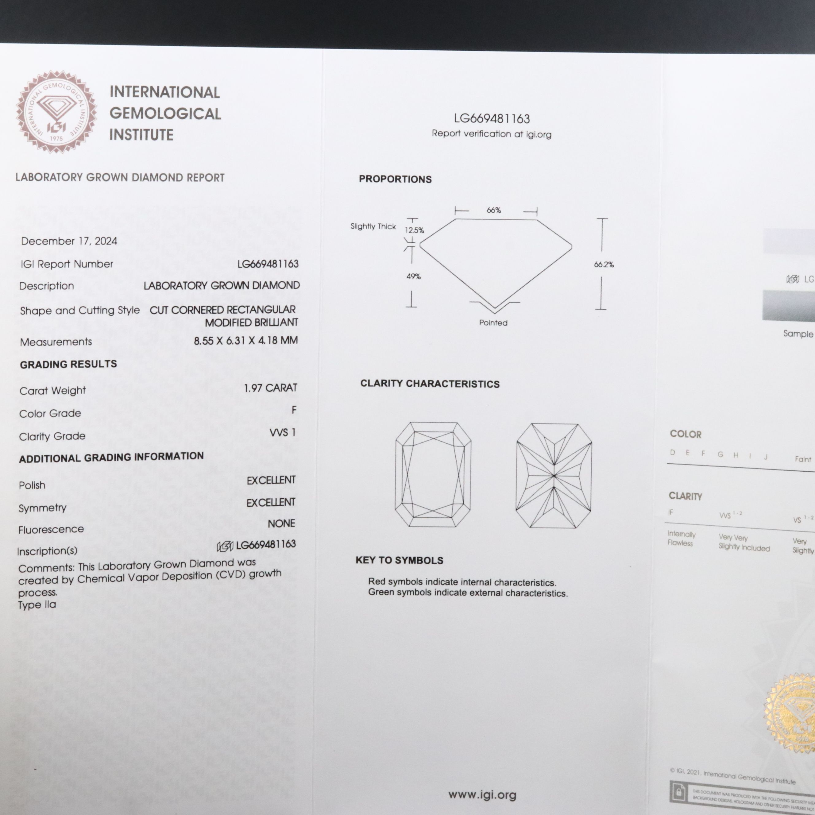 18K 2.65 CTW Lab Grown Diamond Ring with IGI Report