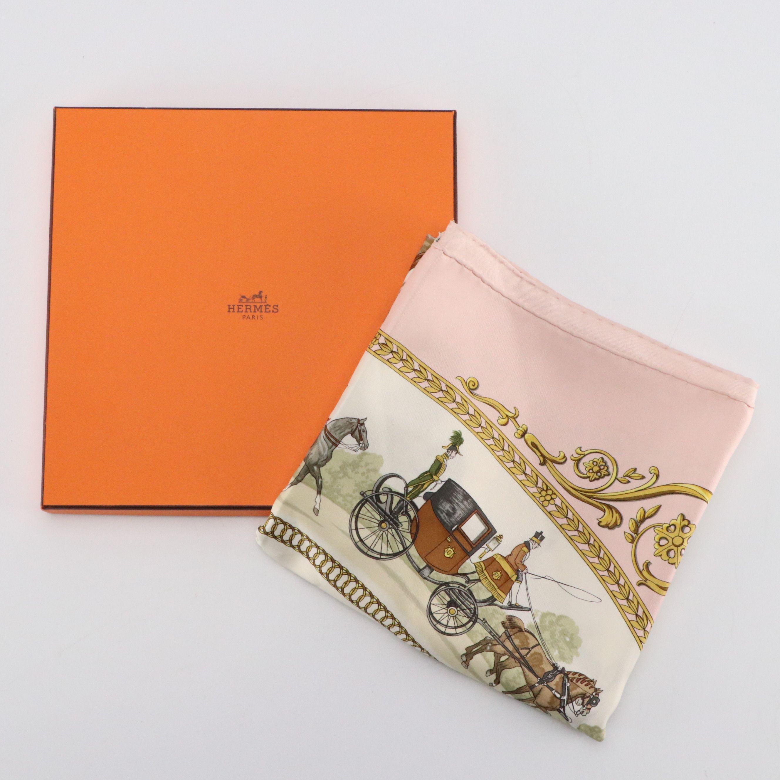 Hermès "La Promenade de Longchamps" Scarf 90 in Silk Twill with Box