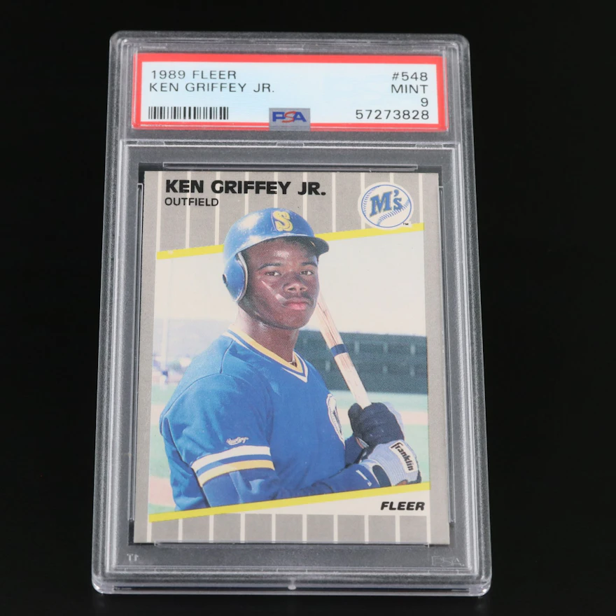 1989 Fleer Ken Griffey Jr. Rookie Baseball Card Graded PSA 9 | EBTH 1989 Fleer Ken Griffey Jr. Rookie Baseball Card Graded PSA 9 | EBTH