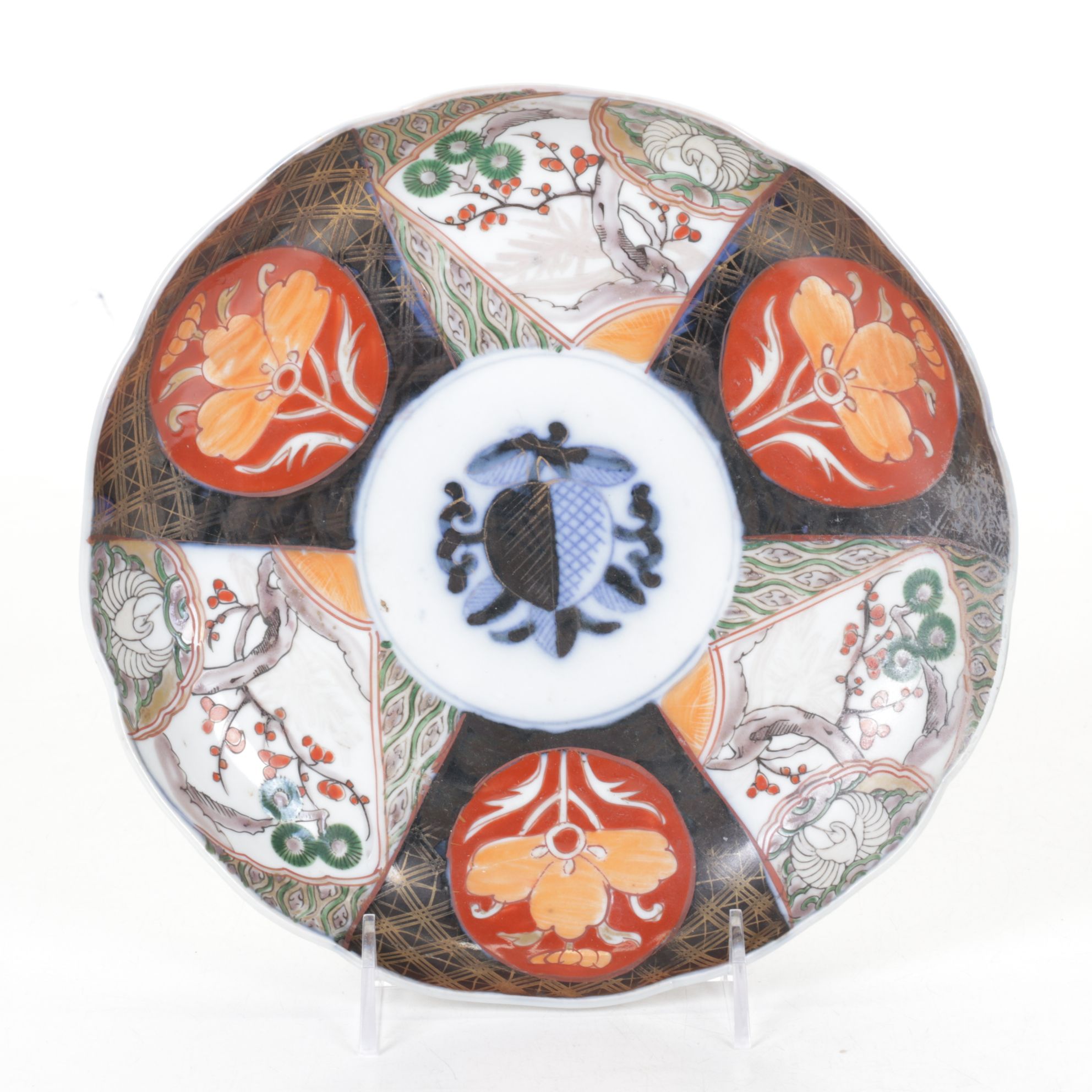 Japanese Imari Porcelain Deep Plates with Intricate Motifs