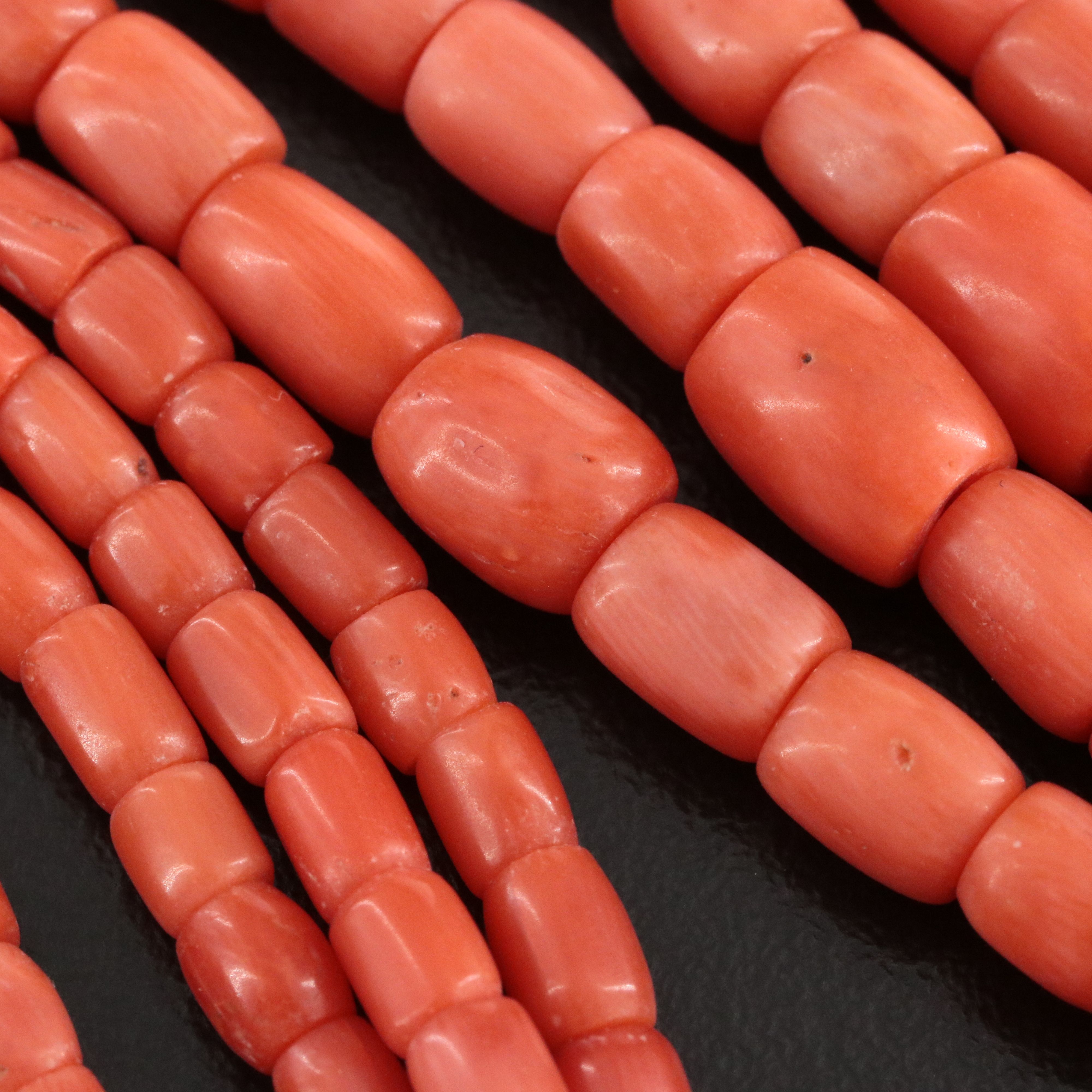 Coral Multi-Strand Necklace with Sterling Clasp
