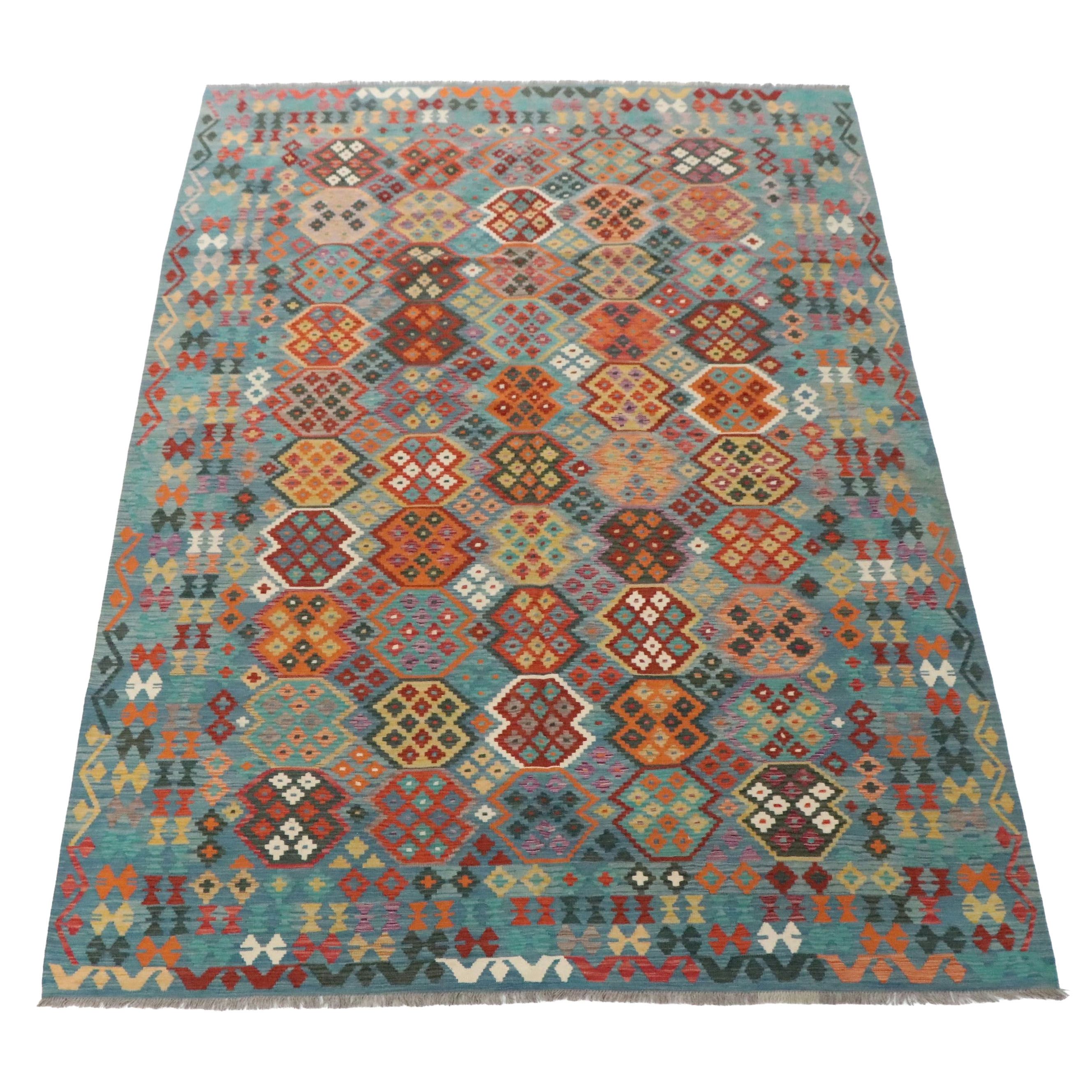 8'5 x 12'3 Hand-Knotted Pakistani Kilim Room-Sized Rug