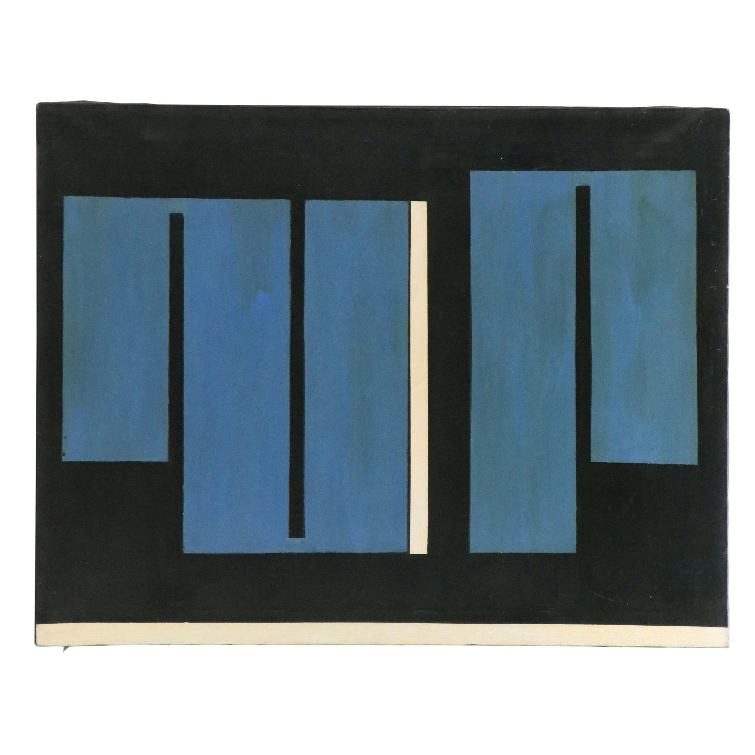 Geometric Abstract Oil Painting, Late 20th Century