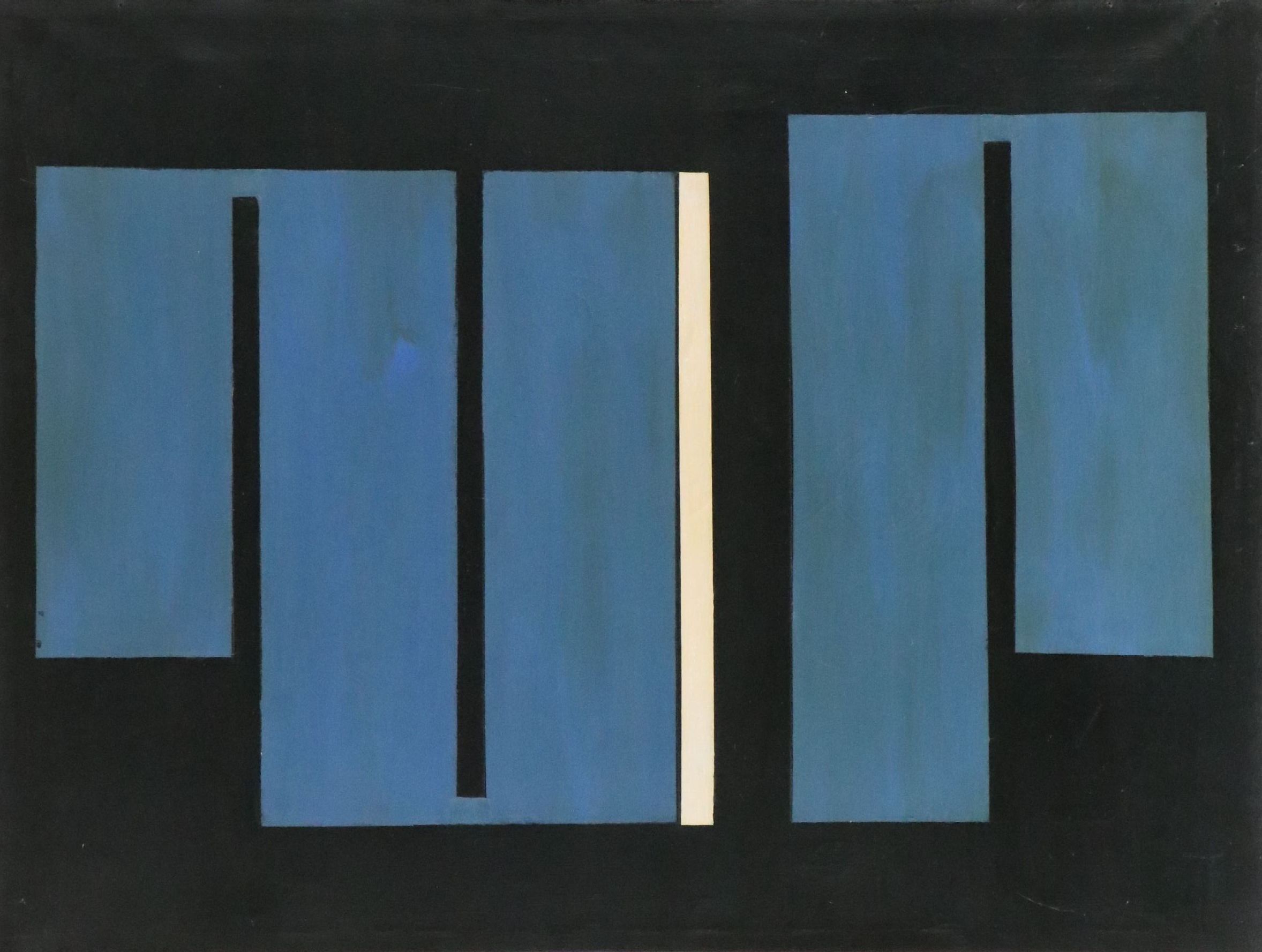Geometric Abstract Oil Painting, Late 20th Century