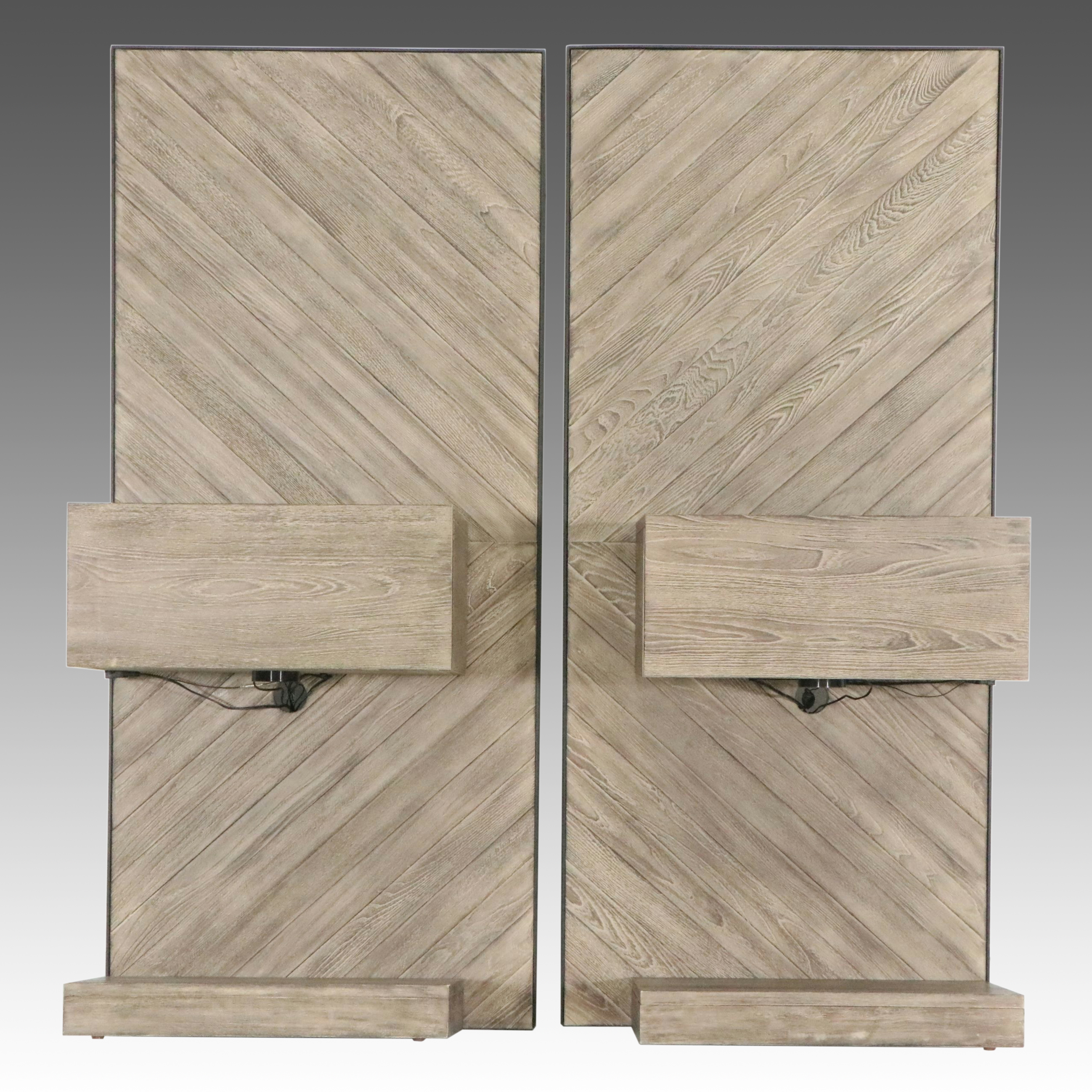 Contemporary Modern Wooden Illuminated Wall Units