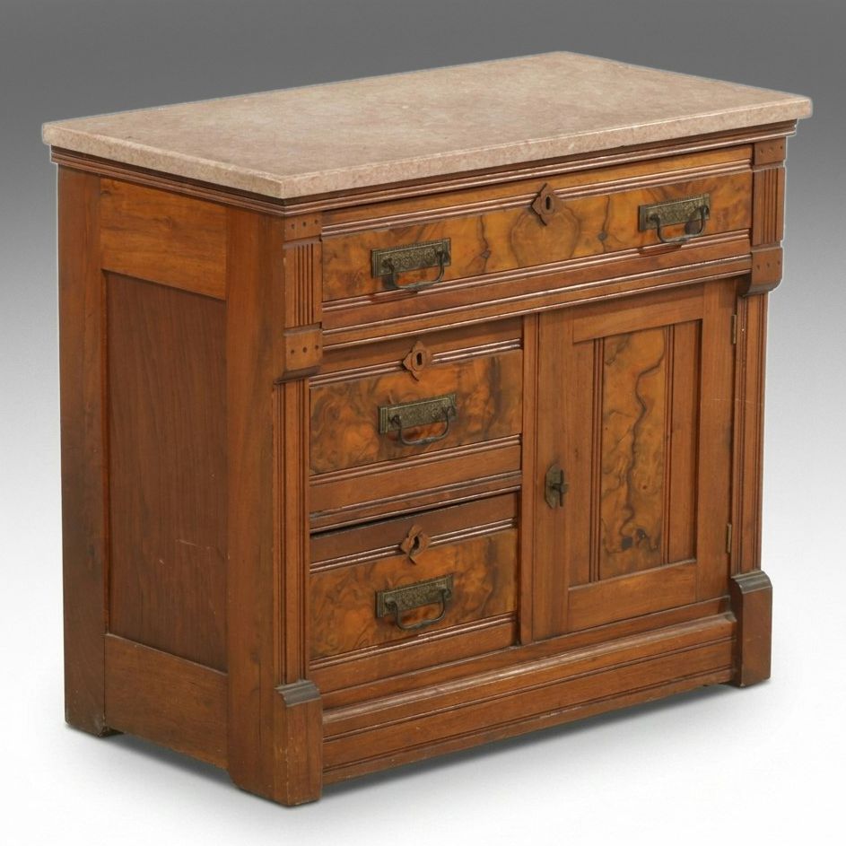 Victorian Marble Top Wash Stand, Late 19th to Early 20th Century