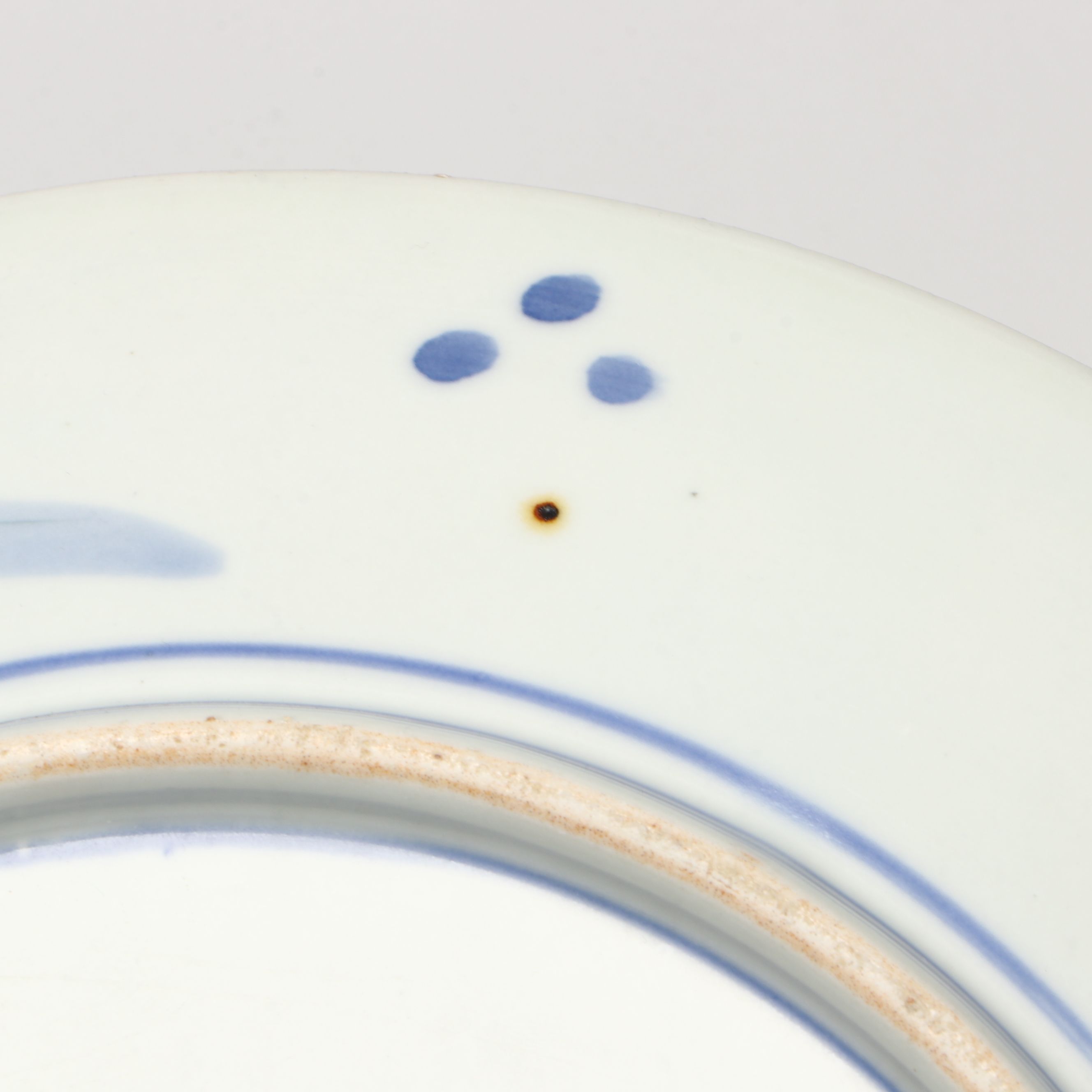 Japanese Arita Porcelain Landscape Charger on Wooden Stand