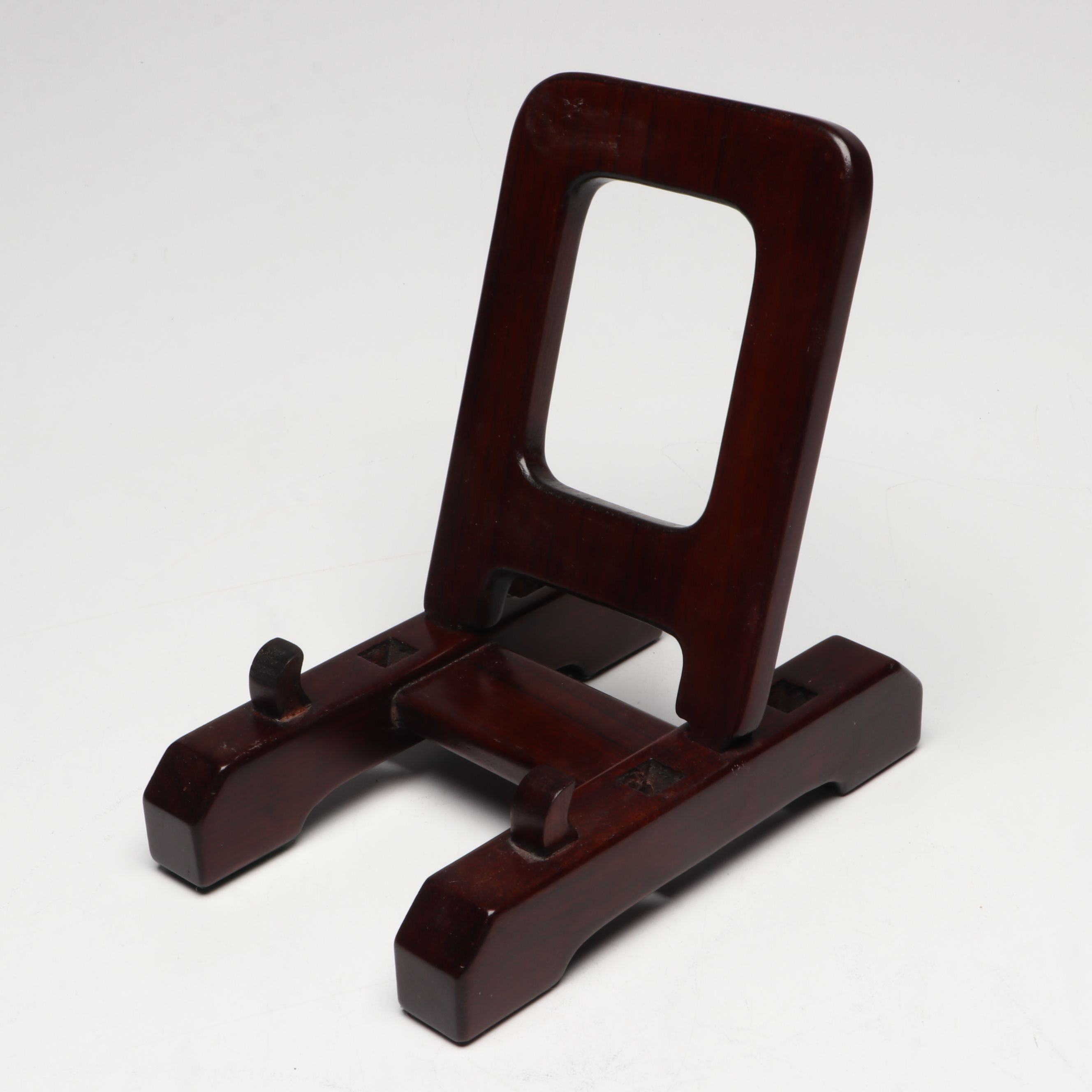 Japanese Arita Porcelain Landscape Charger on Wooden Stand