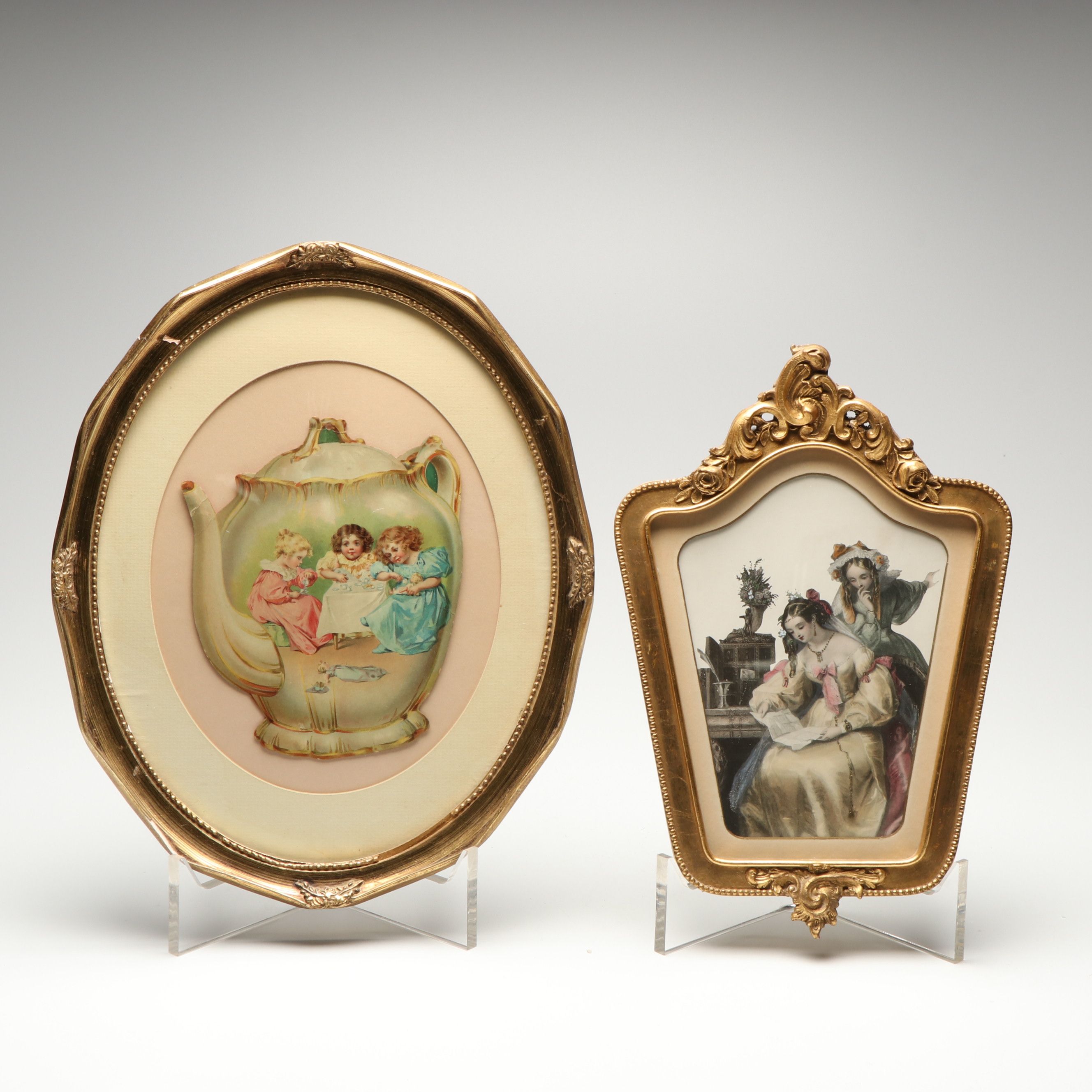 Victorian Style Transfer Print Cutout Framed Wall Art