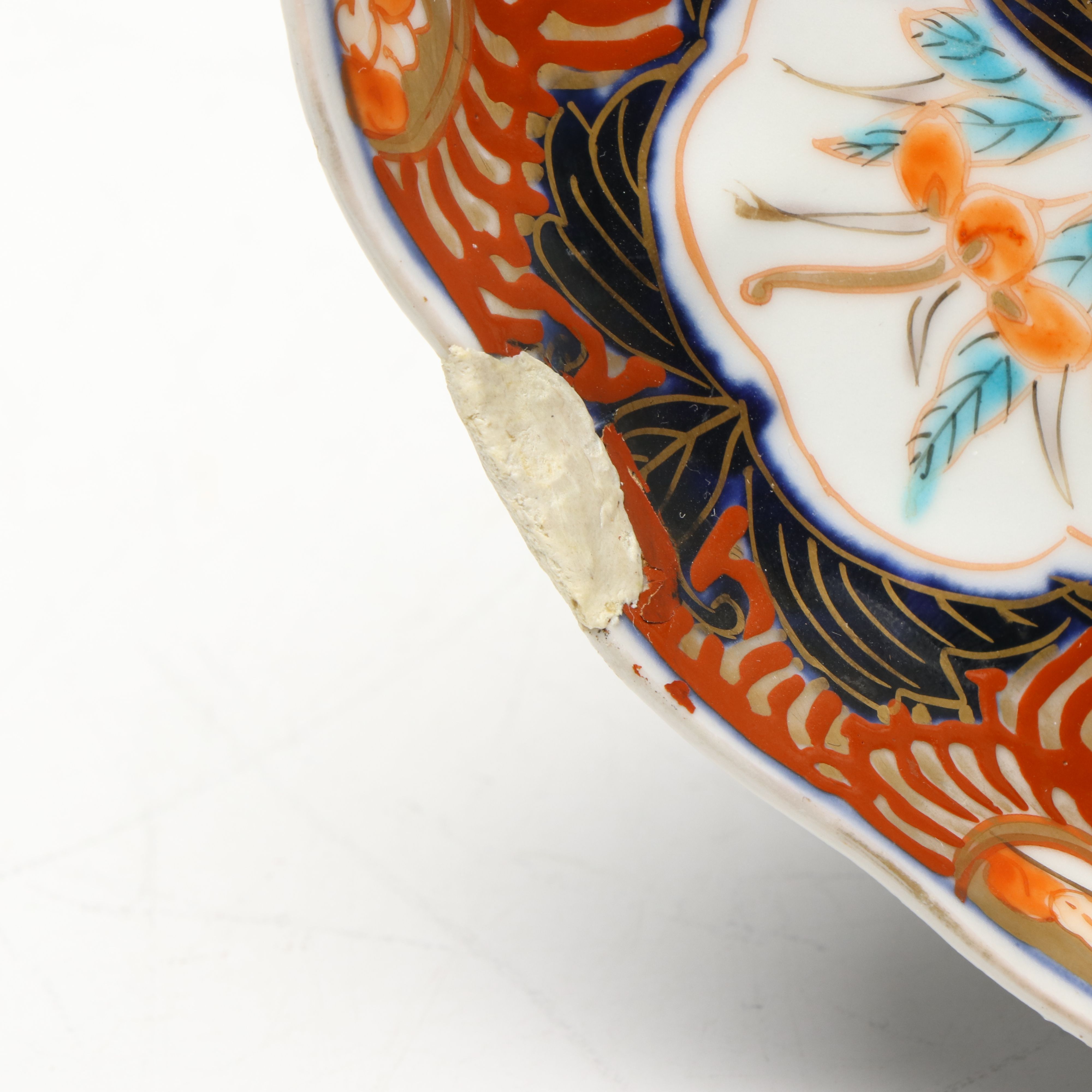 Japanese Vintage Crane Motif Imari Porcelain Plates
