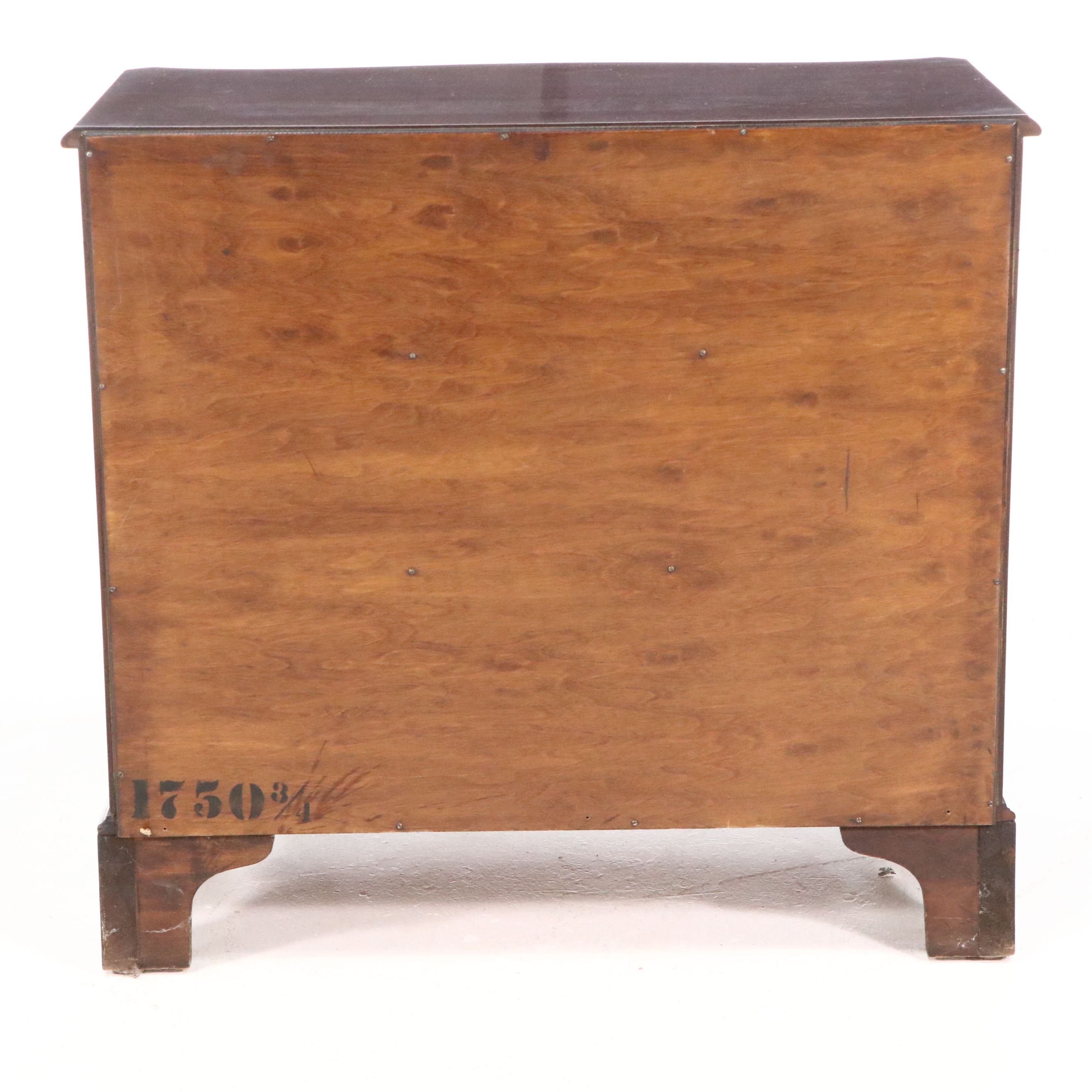 Hepplewhite Style Mahogany Bowfront Chest of Drawers, Mid-20th Century