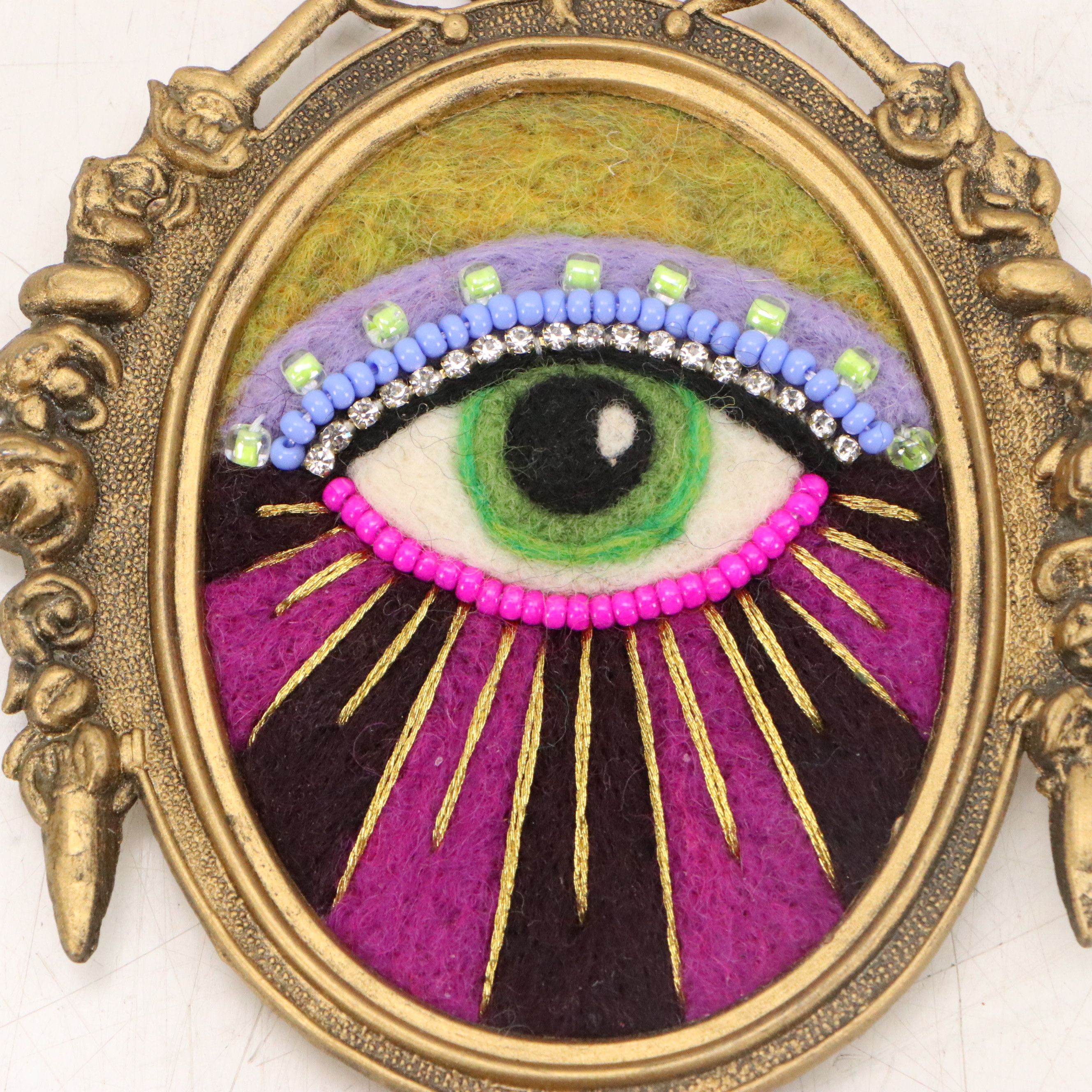 Sarah Miller Fiber Art Wall Hanging of Mystic Eye, Circa 2026
