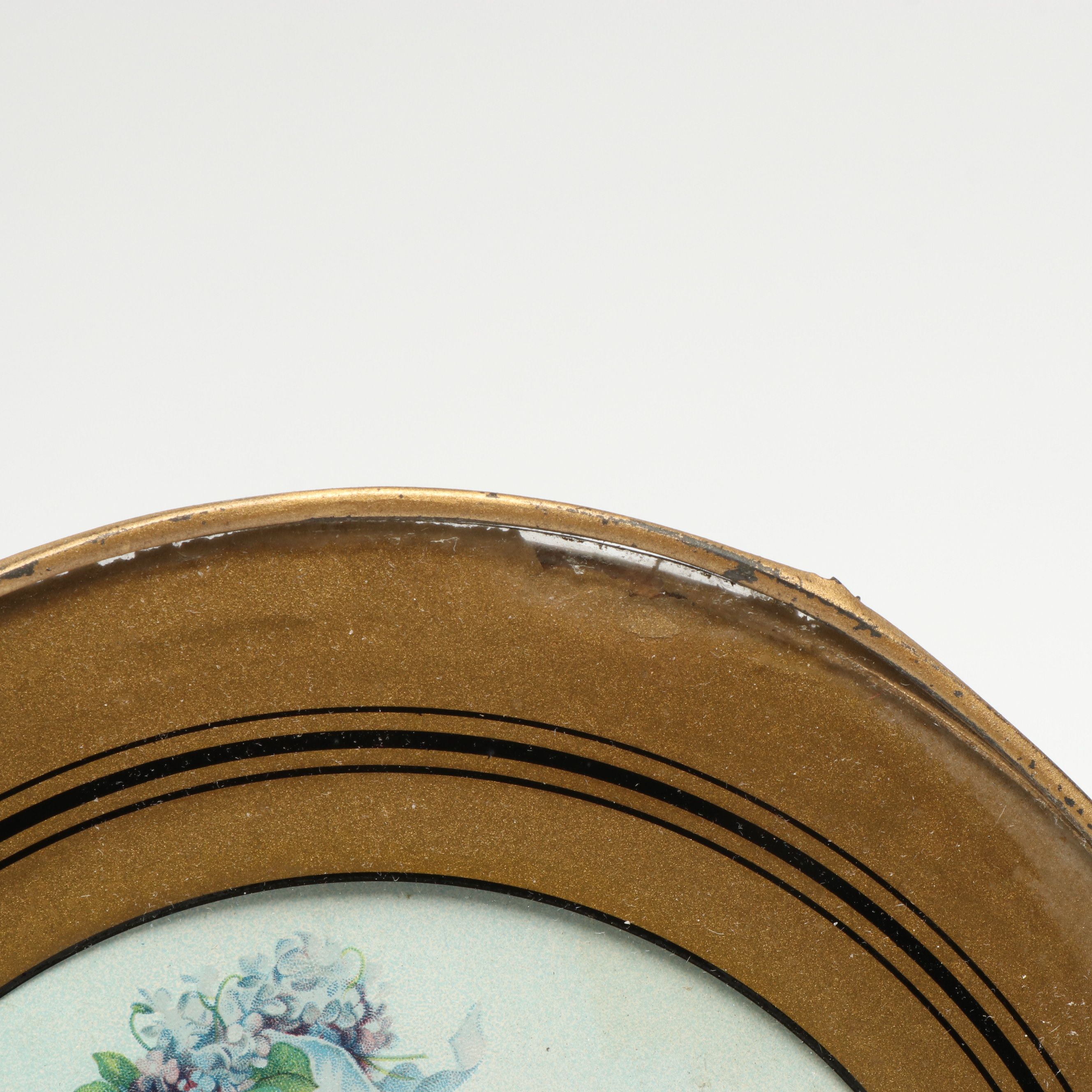 Hand-Embroidered Silk Fan in Frame and Small Portrait Prints