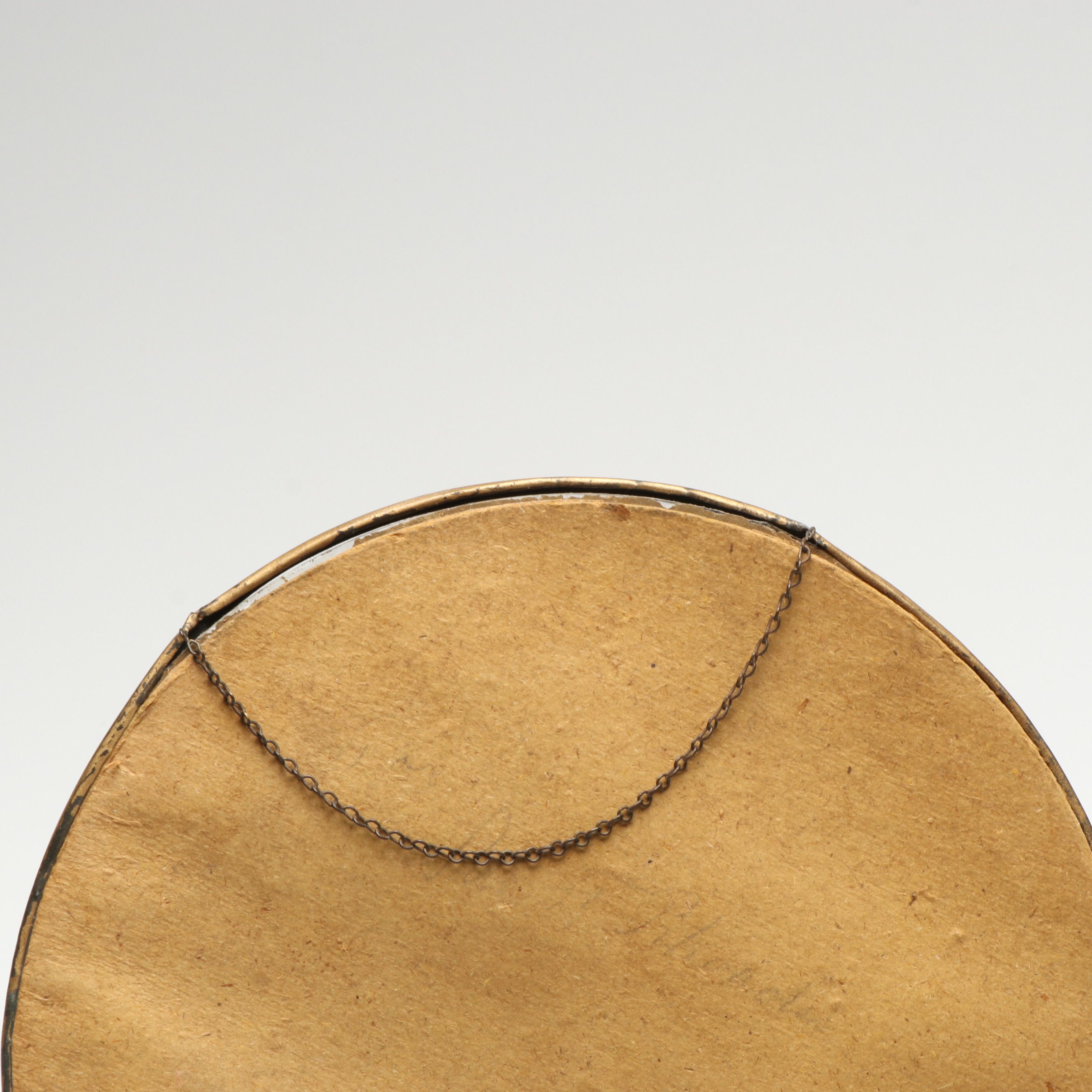 Hand-Embroidered Silk Fan in Frame and Small Portrait Prints