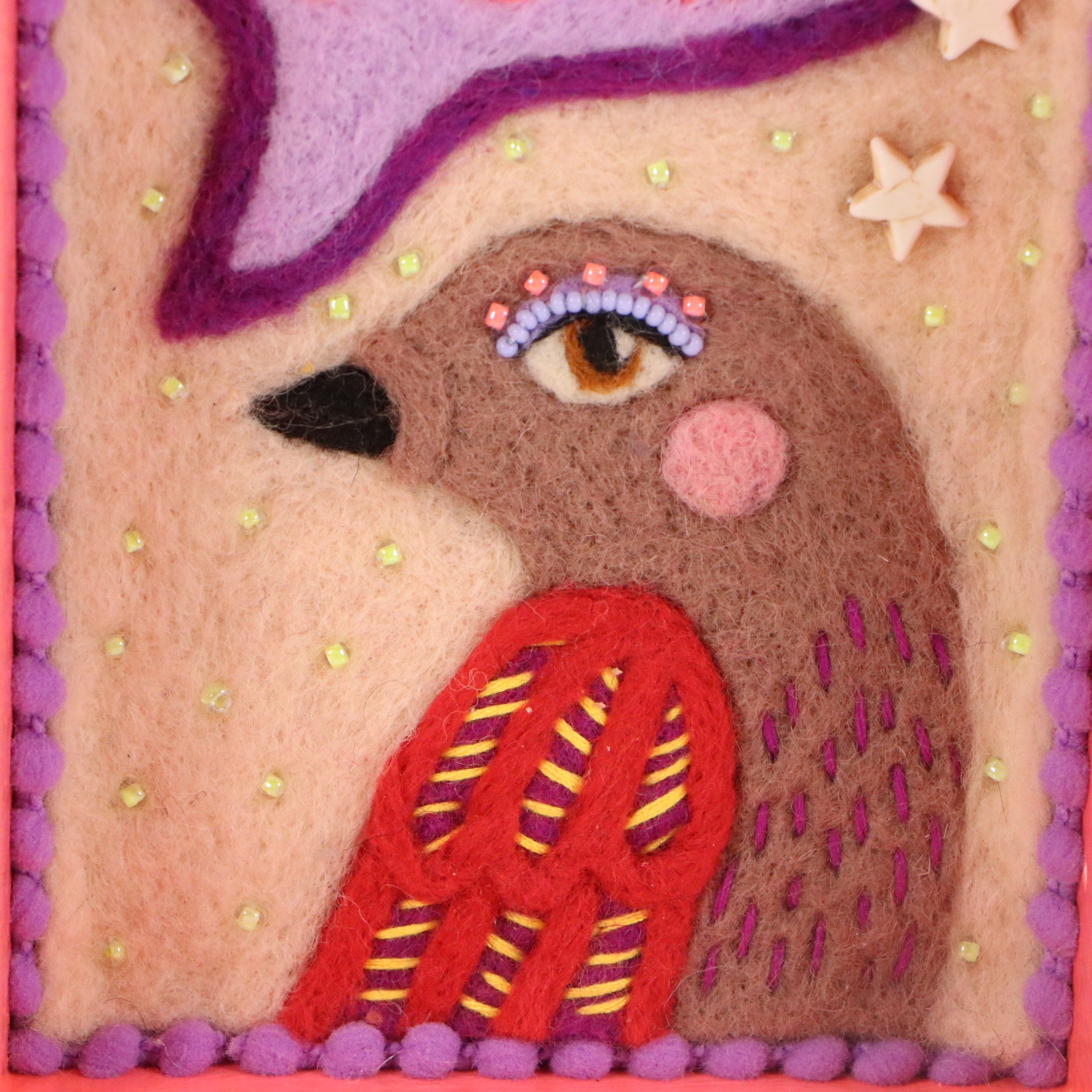 Sarah Miller Mixed Media Wall Hanging of Naughty Bird, Circa 2026