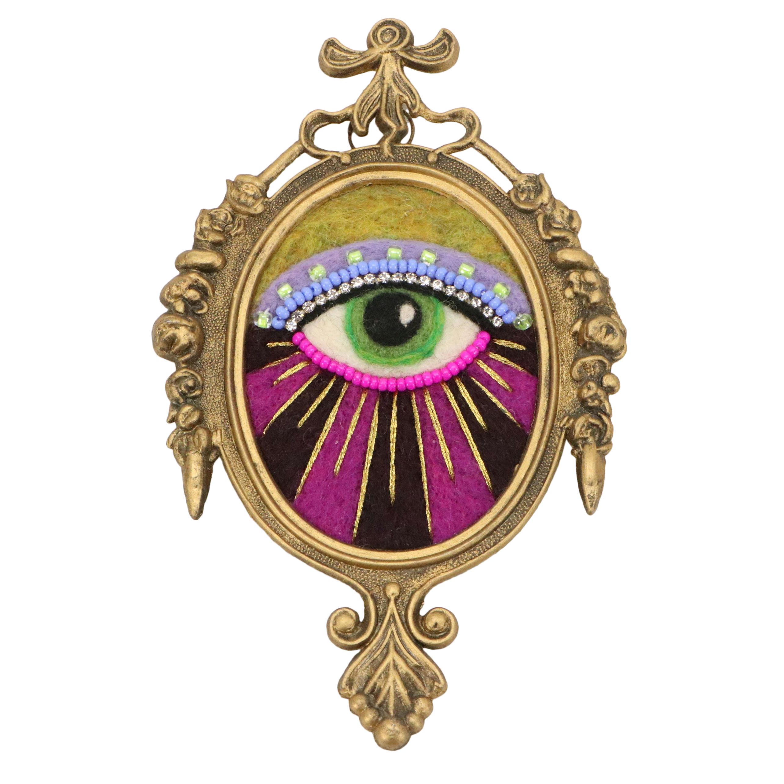 Sarah Miller Fiber Art Wall Hanging of Mystic Eye, Circa 2026