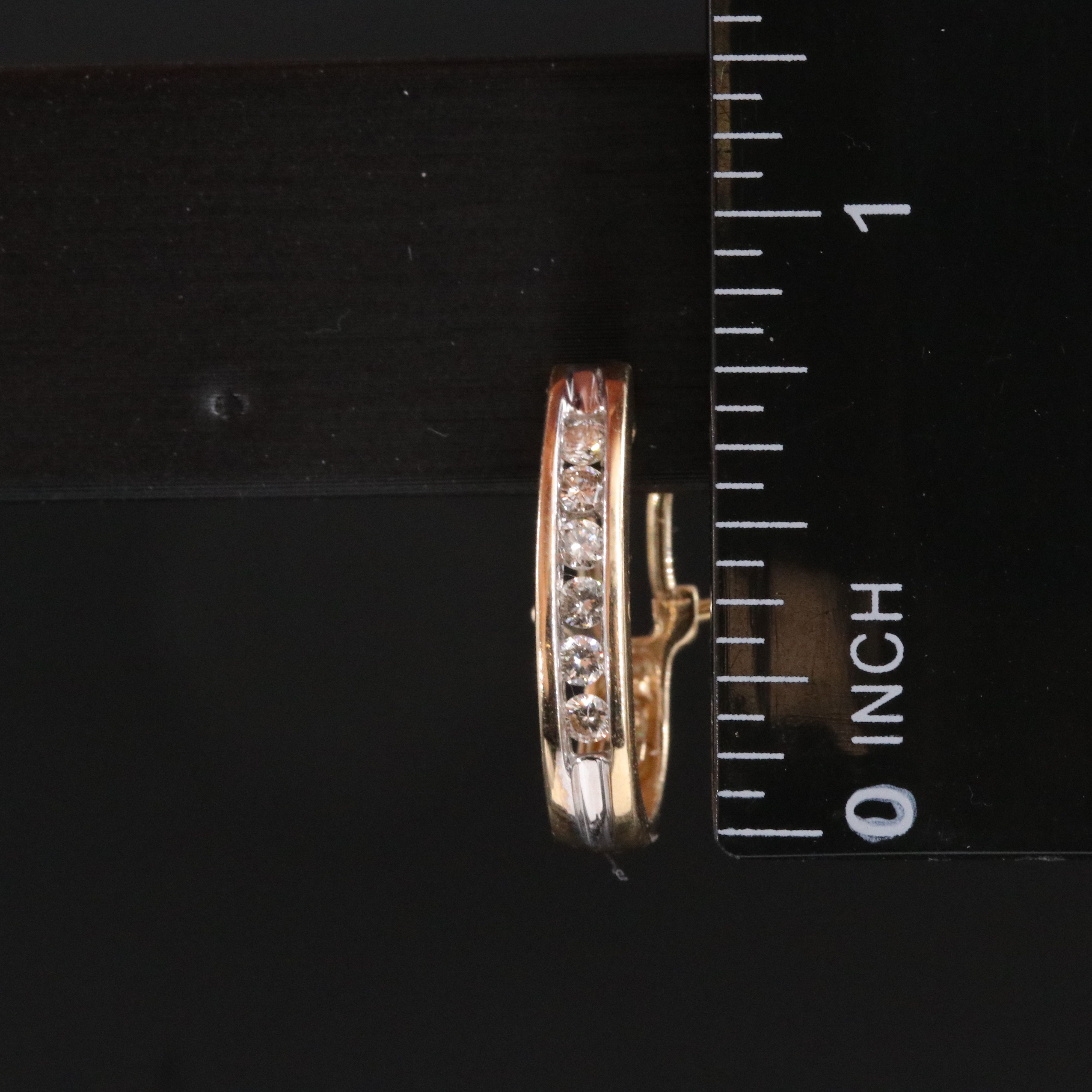 14K 0.45 CTW Diamond J-Hoops