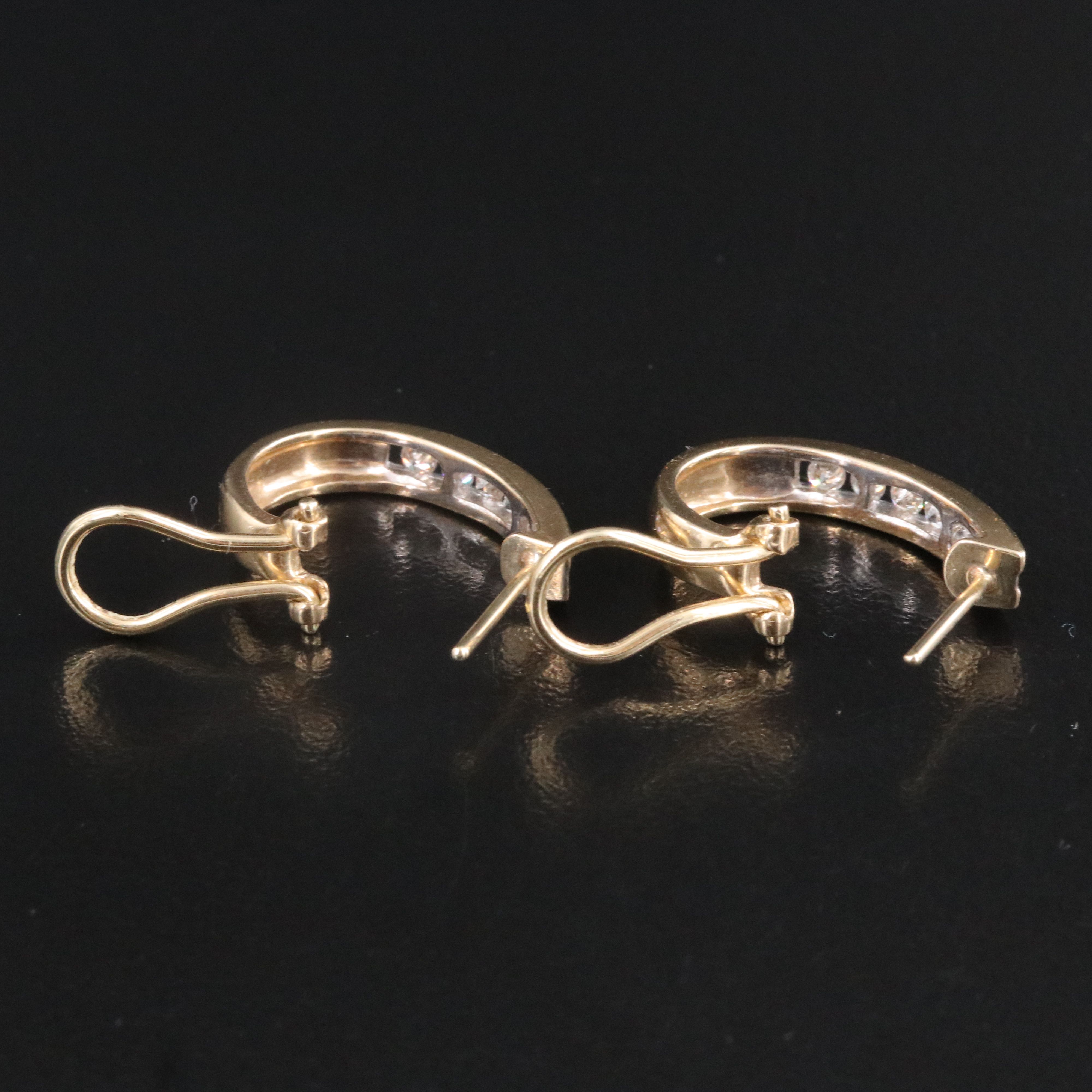 14K 0.45 CTW Diamond J-Hoops