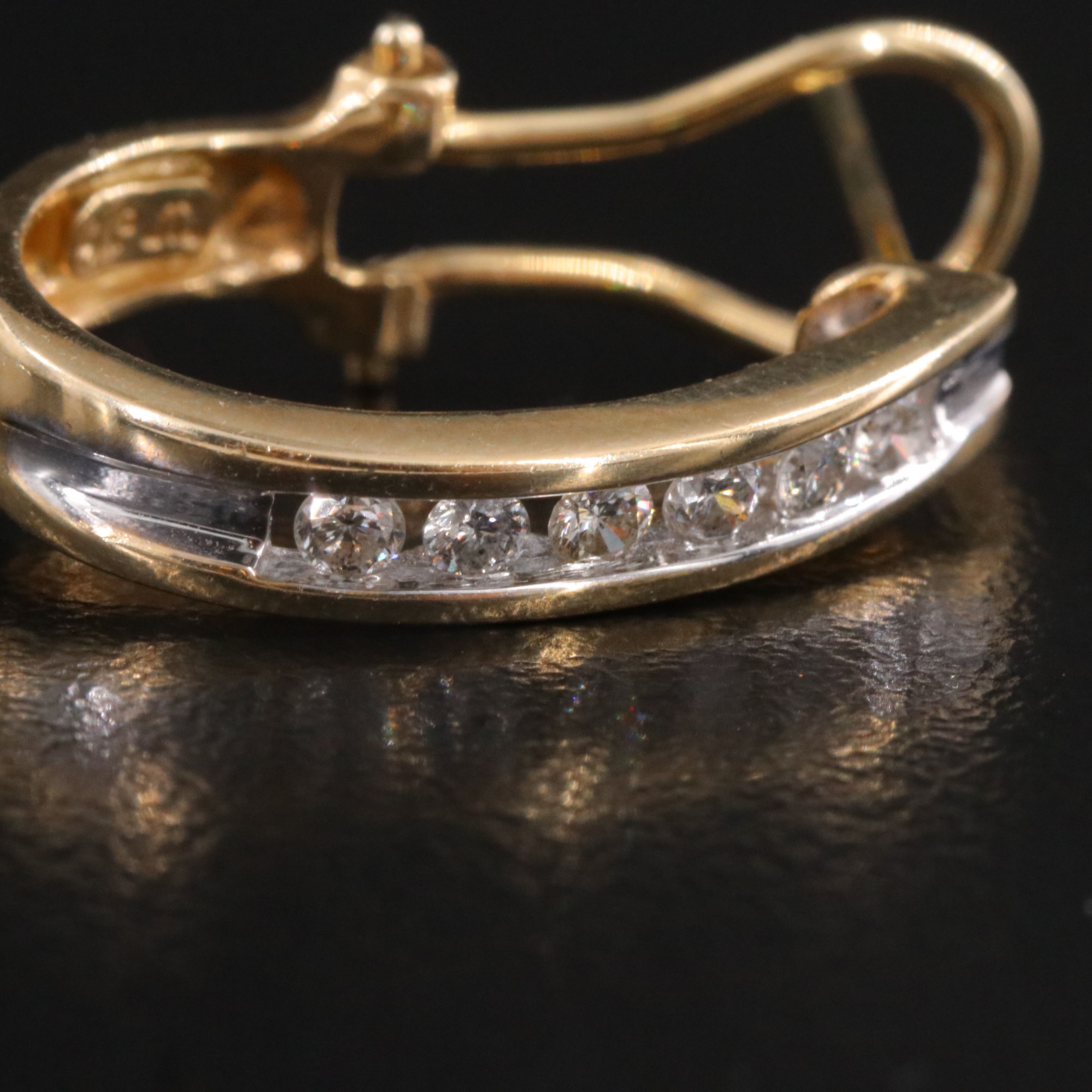 14K 0.45 CTW Diamond J-Hoops