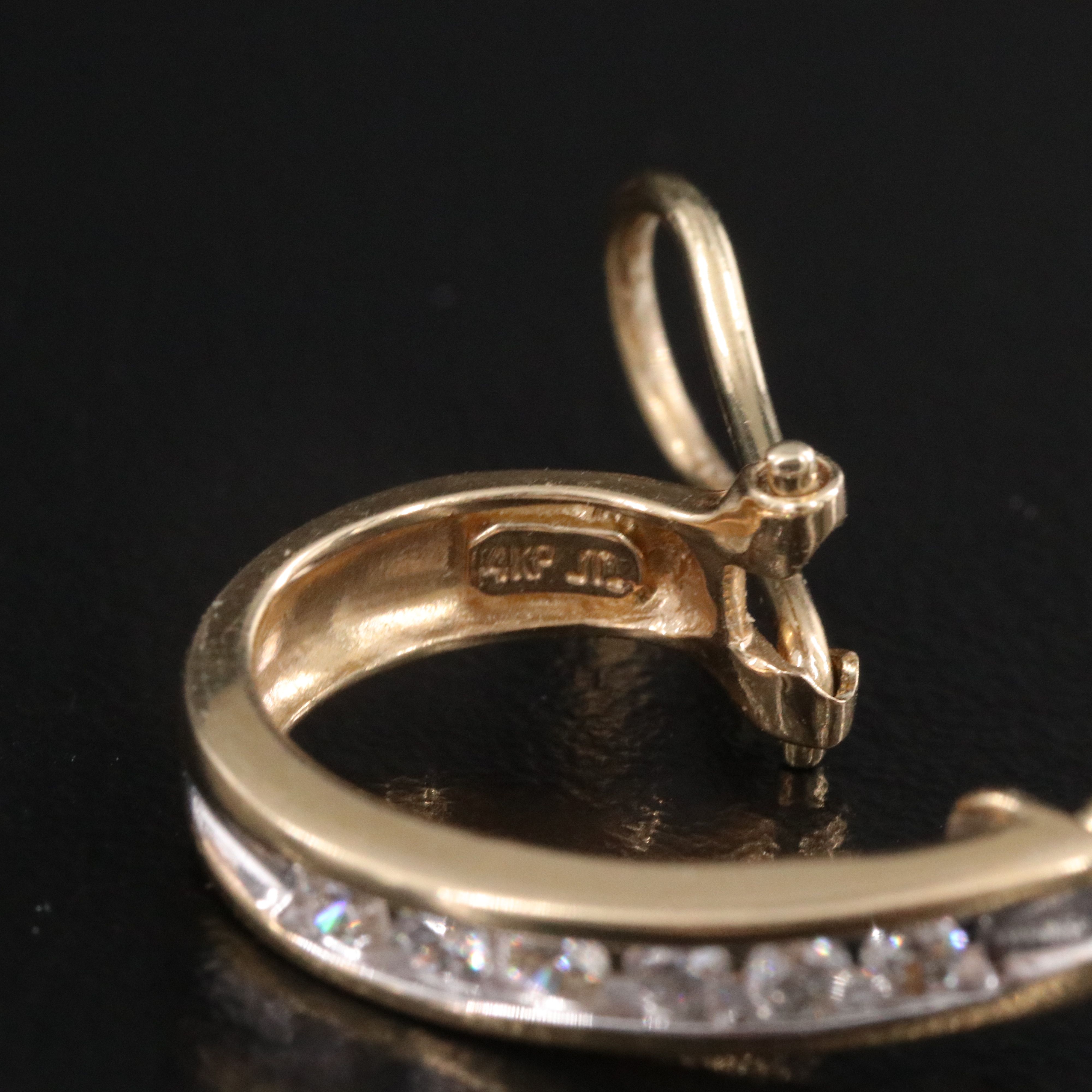 14K 0.45 CTW Diamond J-Hoops